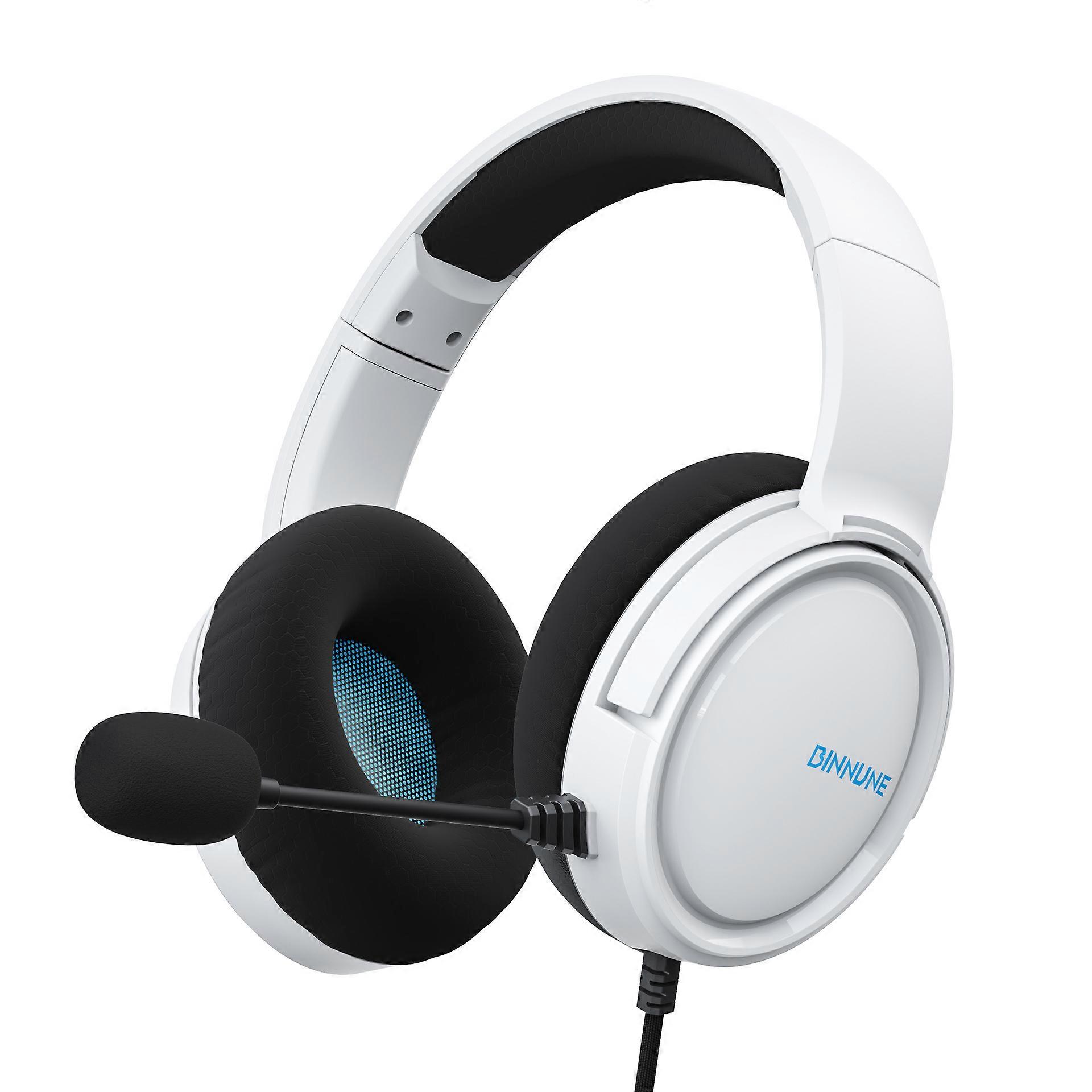 BINNUNE BG02 Căști E-sports Game Pui Desktop Notebook cu microfon Căști cu fir alb