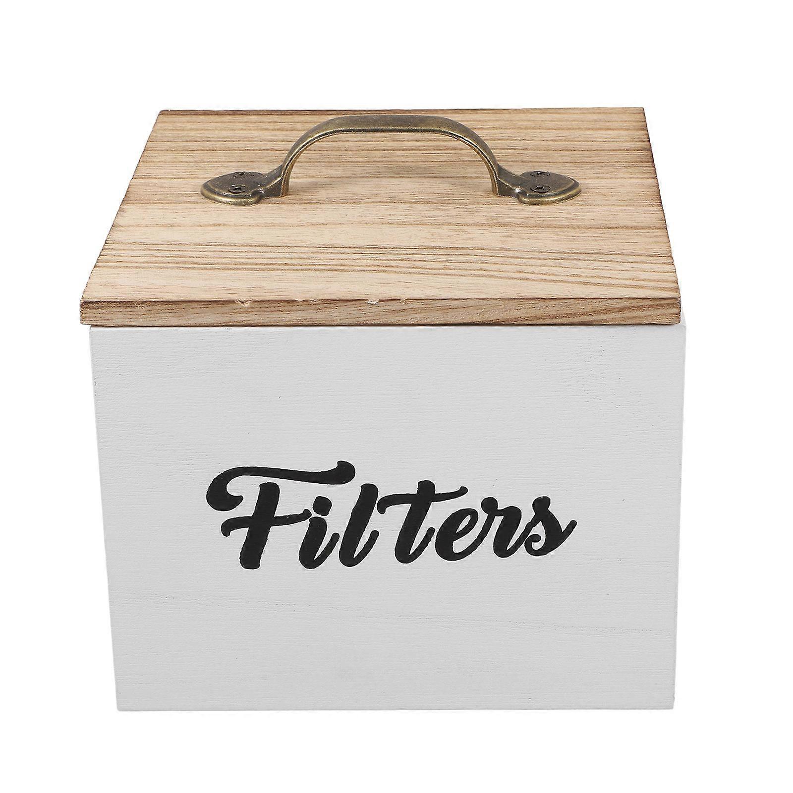 Coffee Storage Box Wooden Box with Lid for Kitchen Storage