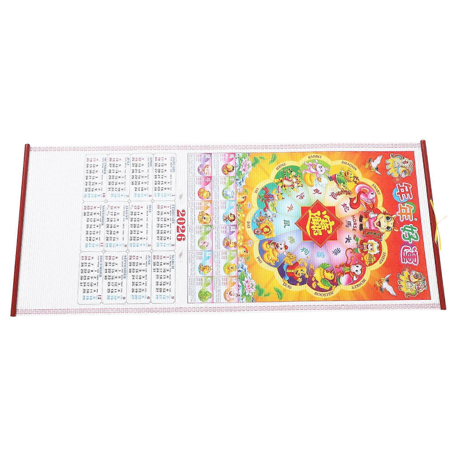 Year of Horse Wall Calendar Scroll for Family and Friends Paper Assorted Color Monthly Planner 1Pack