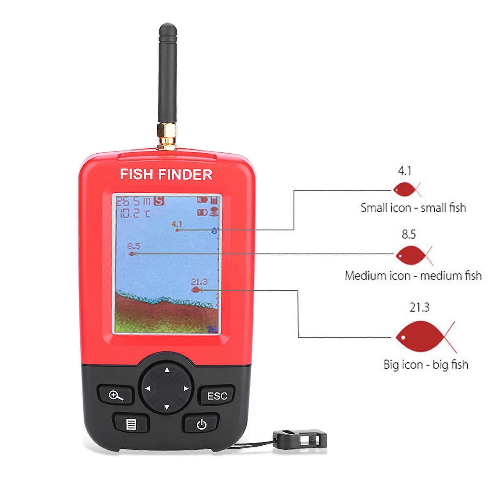 100M Wireless Sonar Fish Finder Echolot mit 2,3 "x 1,8" Display