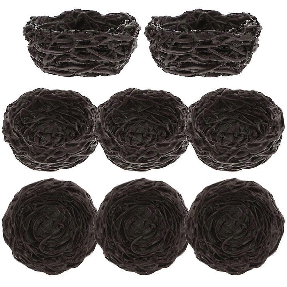 Creative Resin Bird Nest Adornment – Unique Microlandscape Ornament for Home Decor – Durable Material, 8pcs Set for Scene Layouts and Decorative