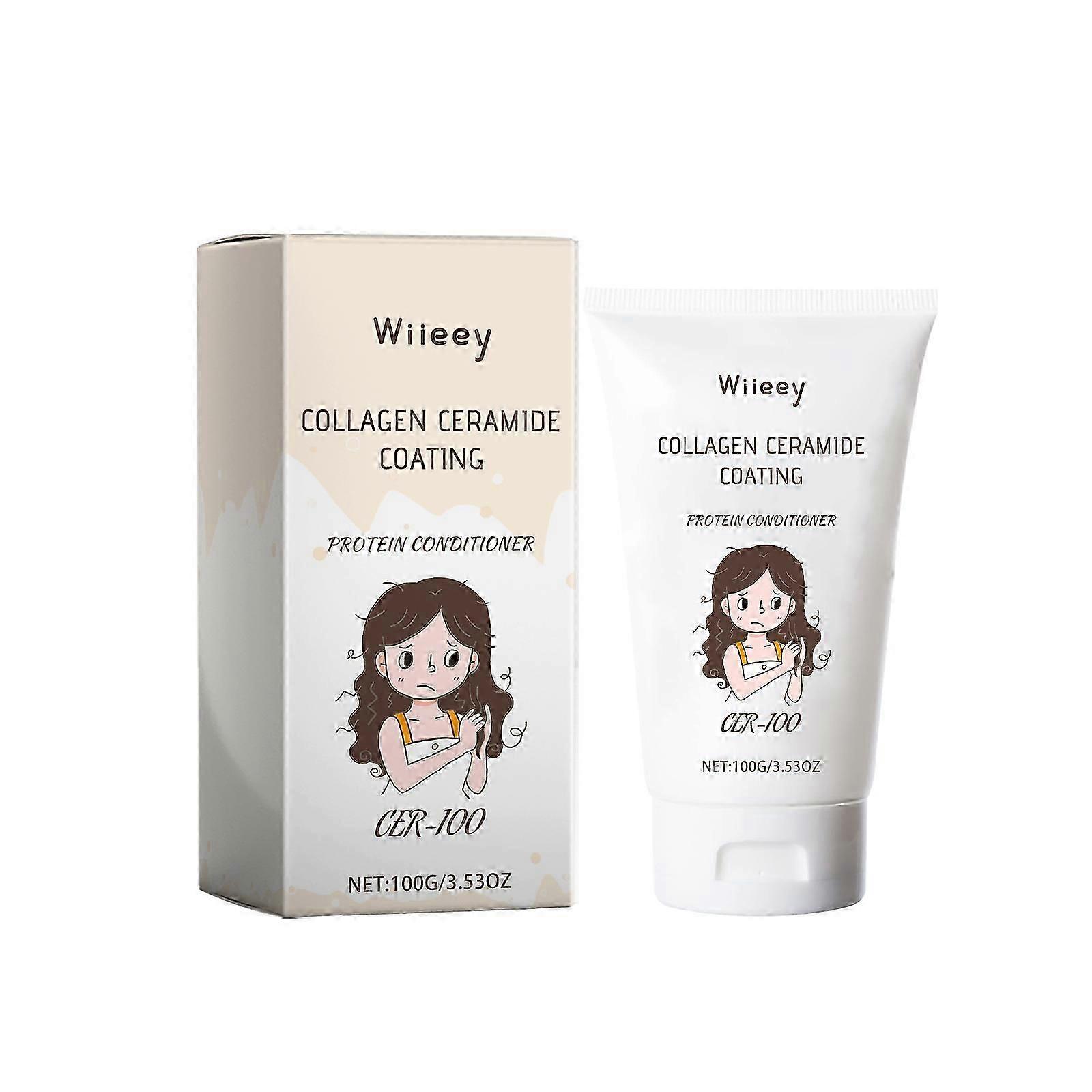 Wiieey collagen conditioner doux nourrissant, forte réparation des cheveux secs soins des cheveux fourchus