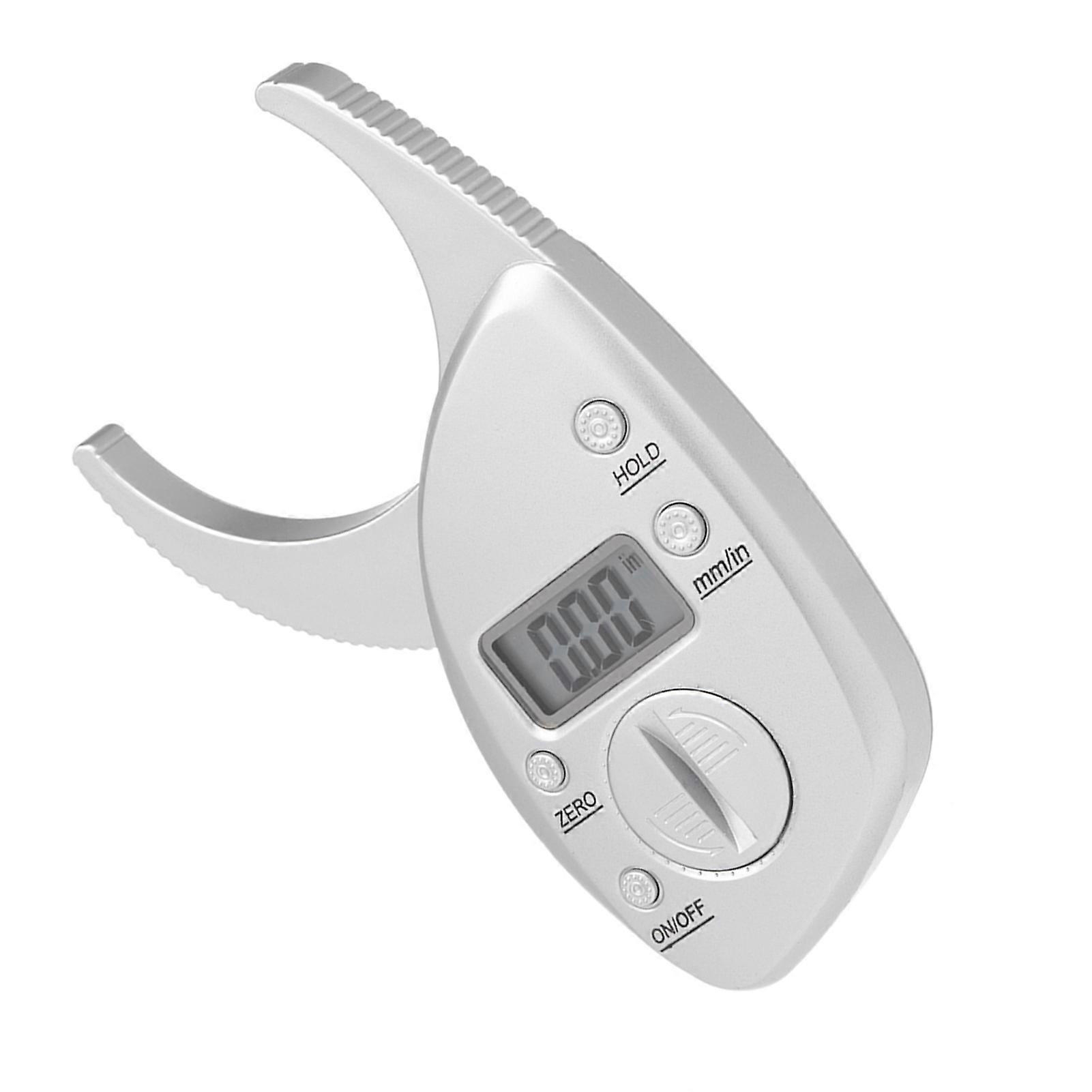 Digital Body Fat Caliper LCD Display 0-50mm Silver 12x5cm