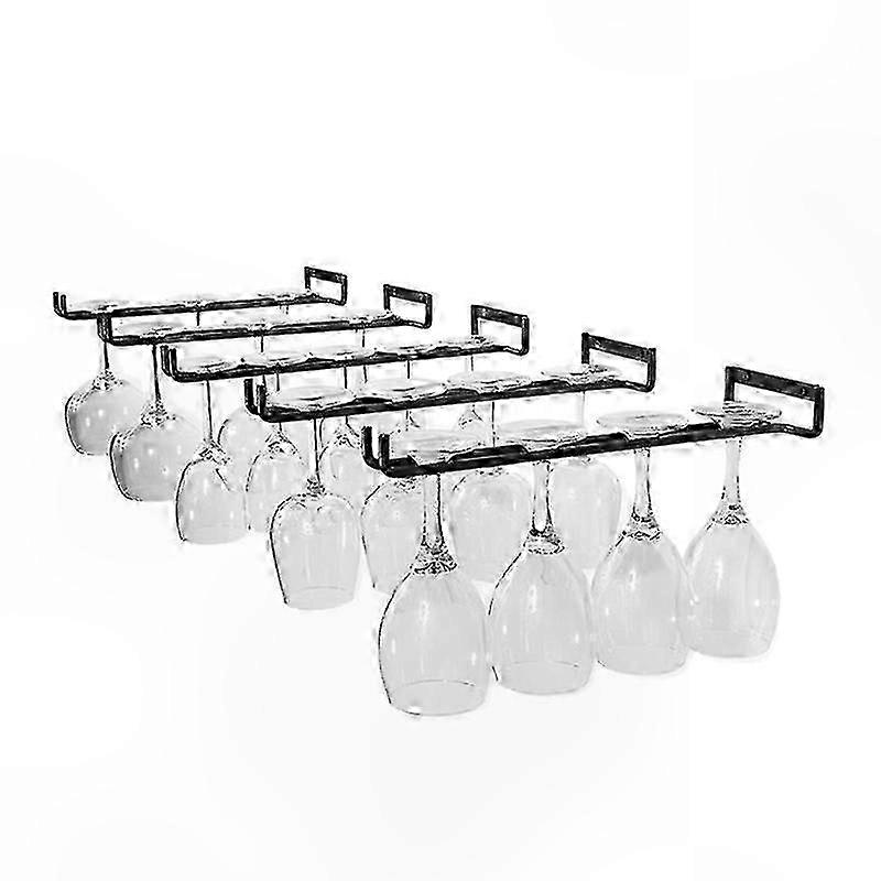 11 Inch Wall-Mounted Stemware Rack with 5 Hooks for Wine Glasses and Kitchen Storage Organization Solution