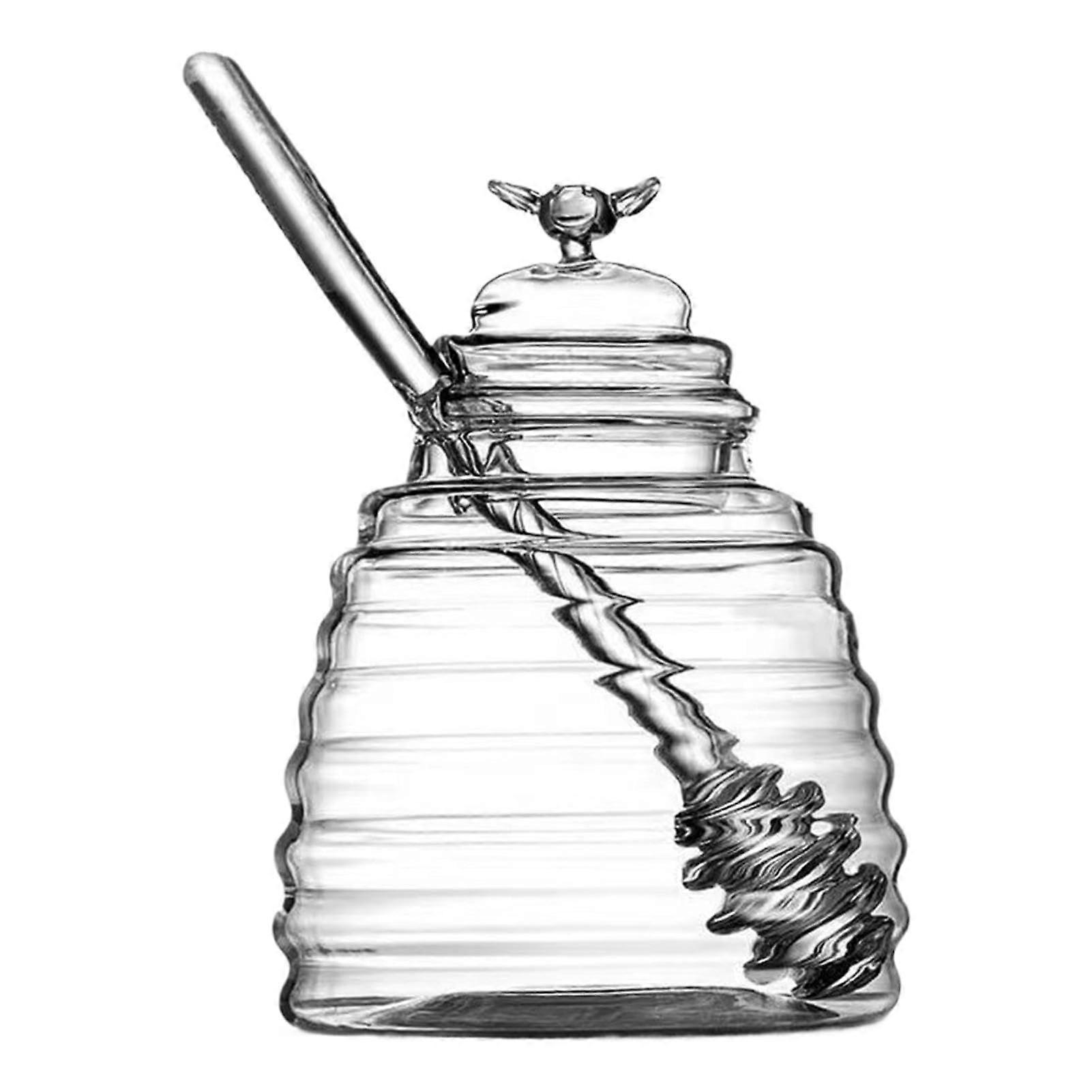 Honey Jar - 500ml Glass Honey Pot With Dipper | Transparent Odorless Container For Honey, Sauces, Dressings, Syrups