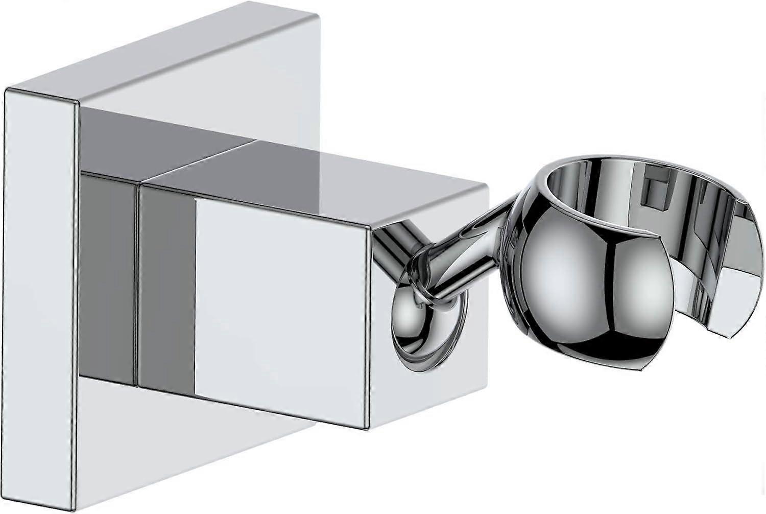 All Metal Square Handheld Shower Bracket Hand Held Shower Holder (Chrome) Chrome