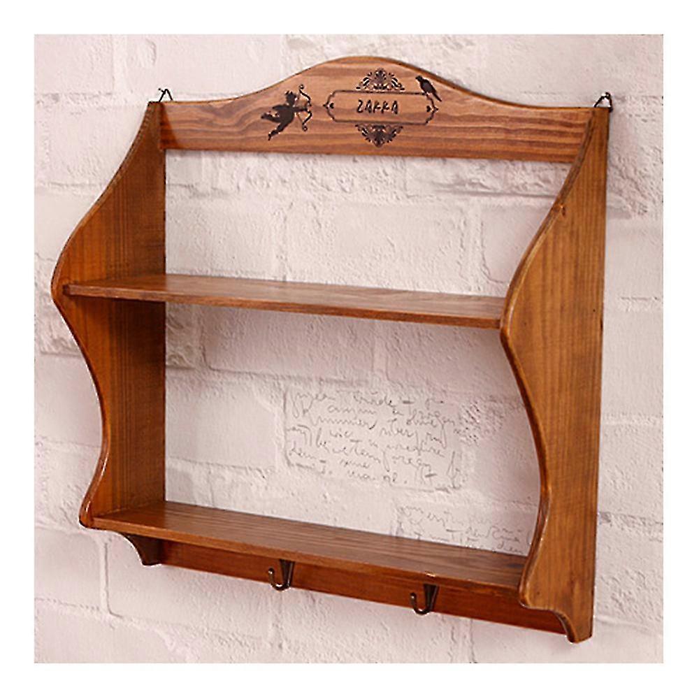 zakka Wall Storage Rack Storage Shelf for Cosmetics with Hooks