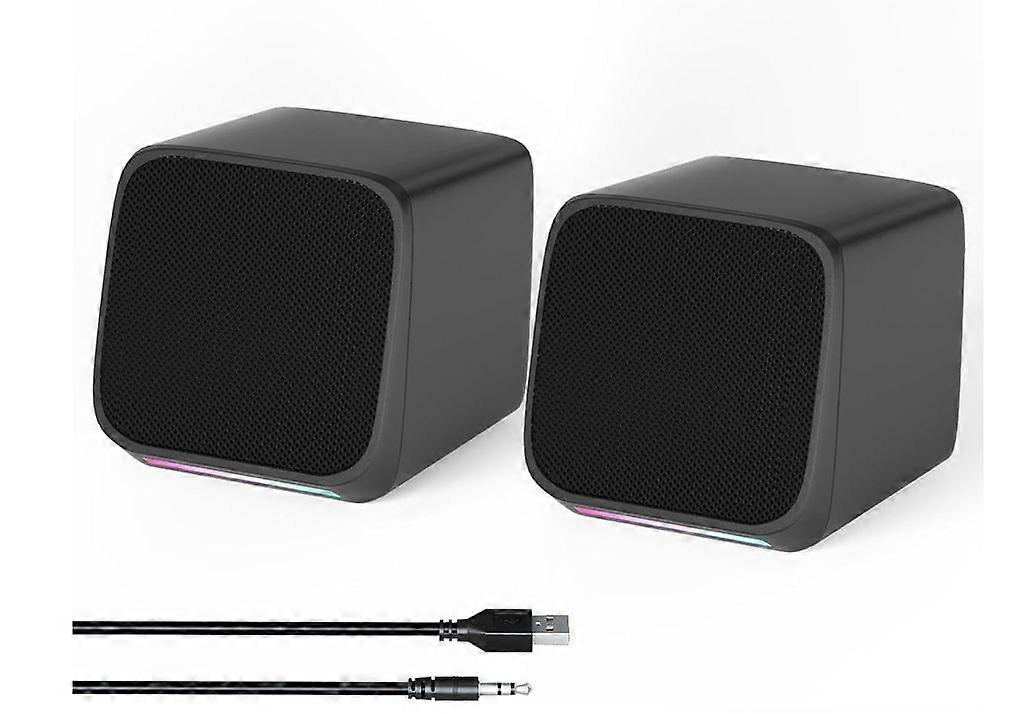 Computer Speakers,Computer Speakers for Desktop PC,Desktop Speakers,Small Computer Speakers USB Powered 3.5mm Aux Speaker for PC,Laptop,Phone(Black)