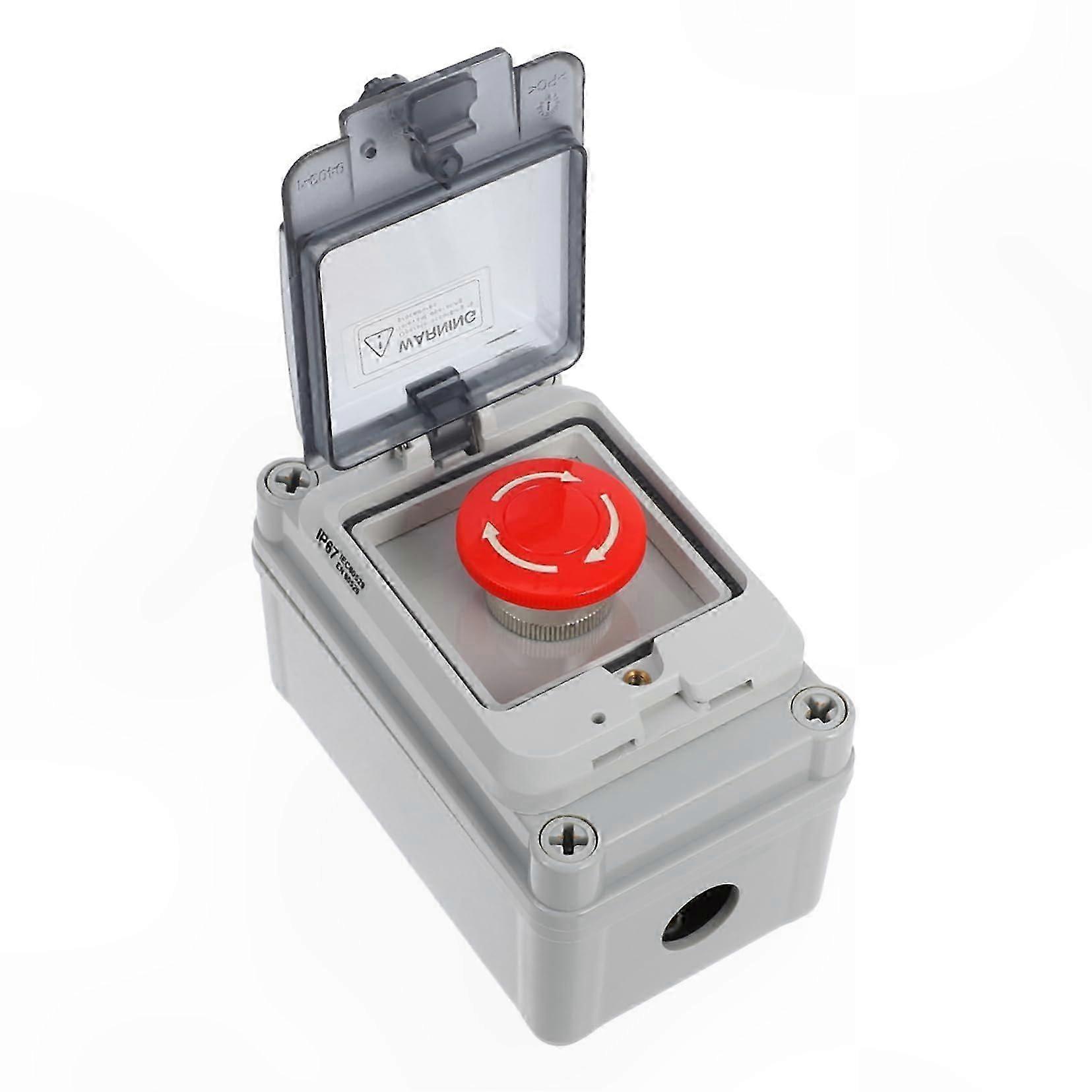 Durable Waterproof Push Button with Transparent Cover for Outdoor Emergency Stop Use