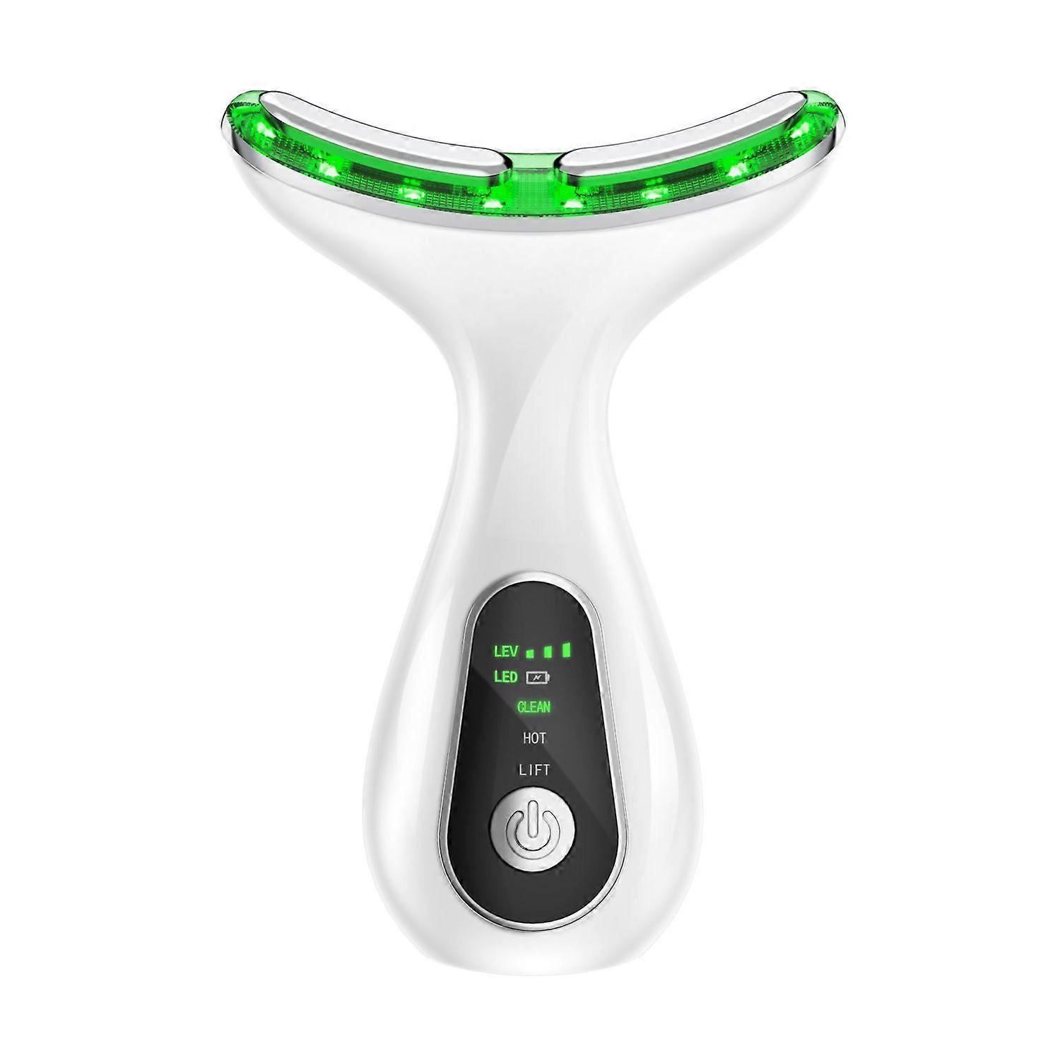 Face and Neck Massager Beauty 3 in 1 Triple Action Light, Heat and Vibration(White)