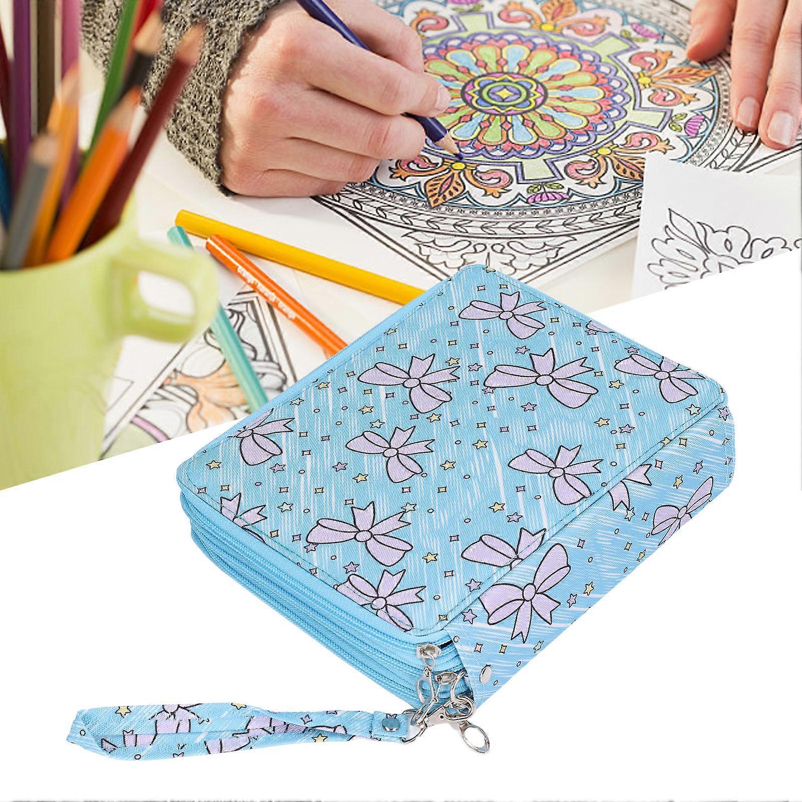 Large Capacity Pencil Storage Bag with Bow Pattern, Dustproof Polyester