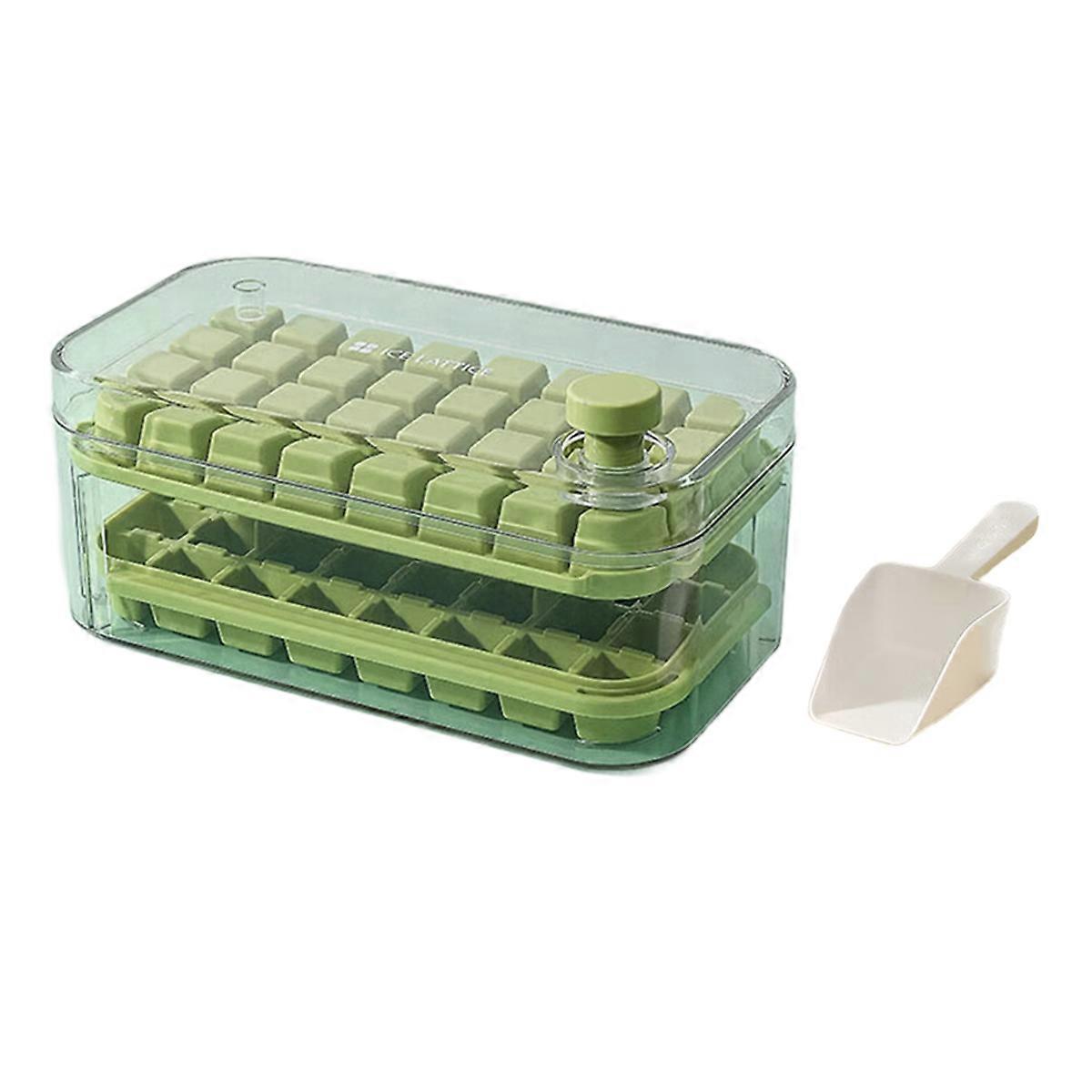 Ice Storage Box Mold Household Ice Maker Artifact Large Capacity Ice Maker Homemade Ice Tray Ice Box Storage Box Green