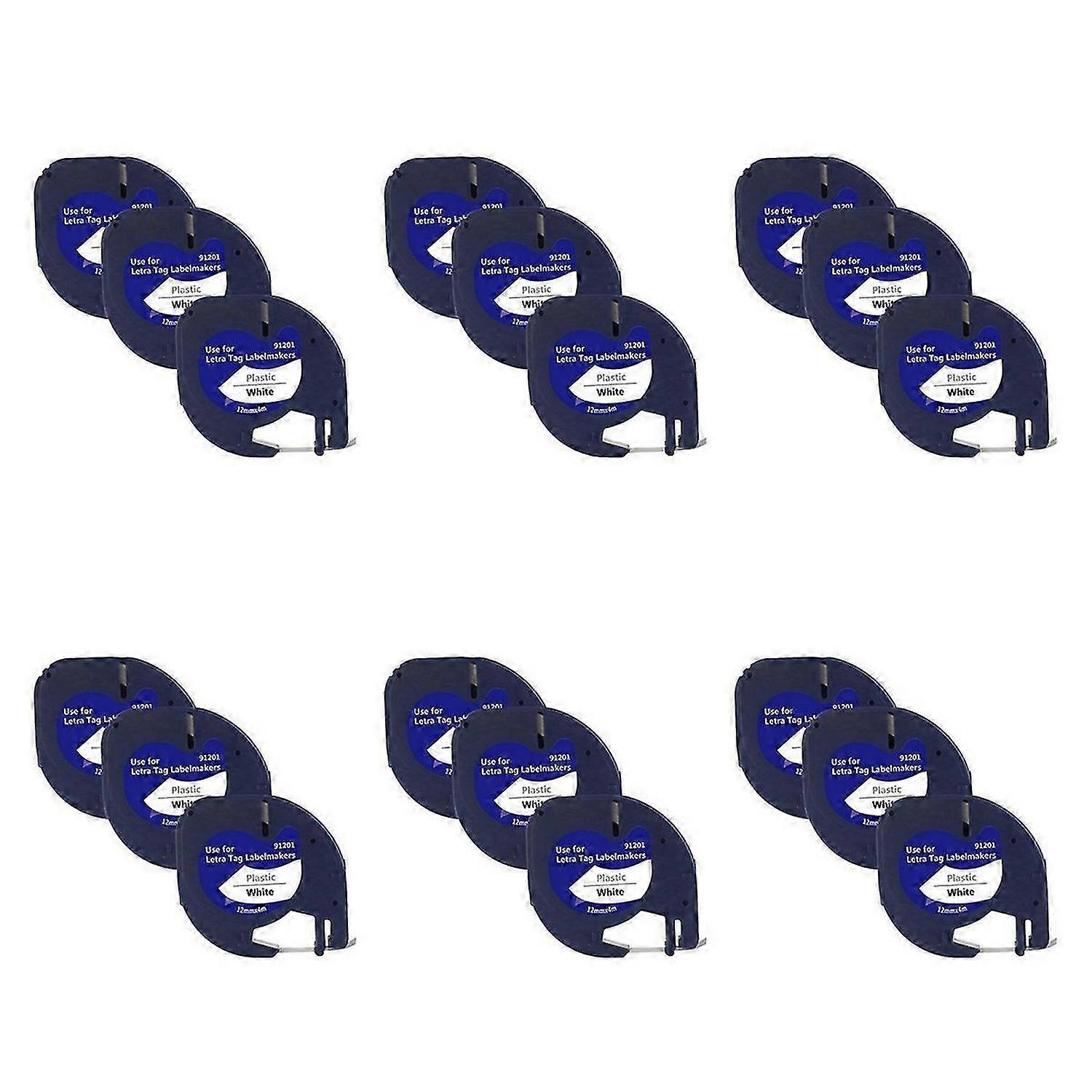 3Pcs for Black on White Plastic Label Tape Label Maker