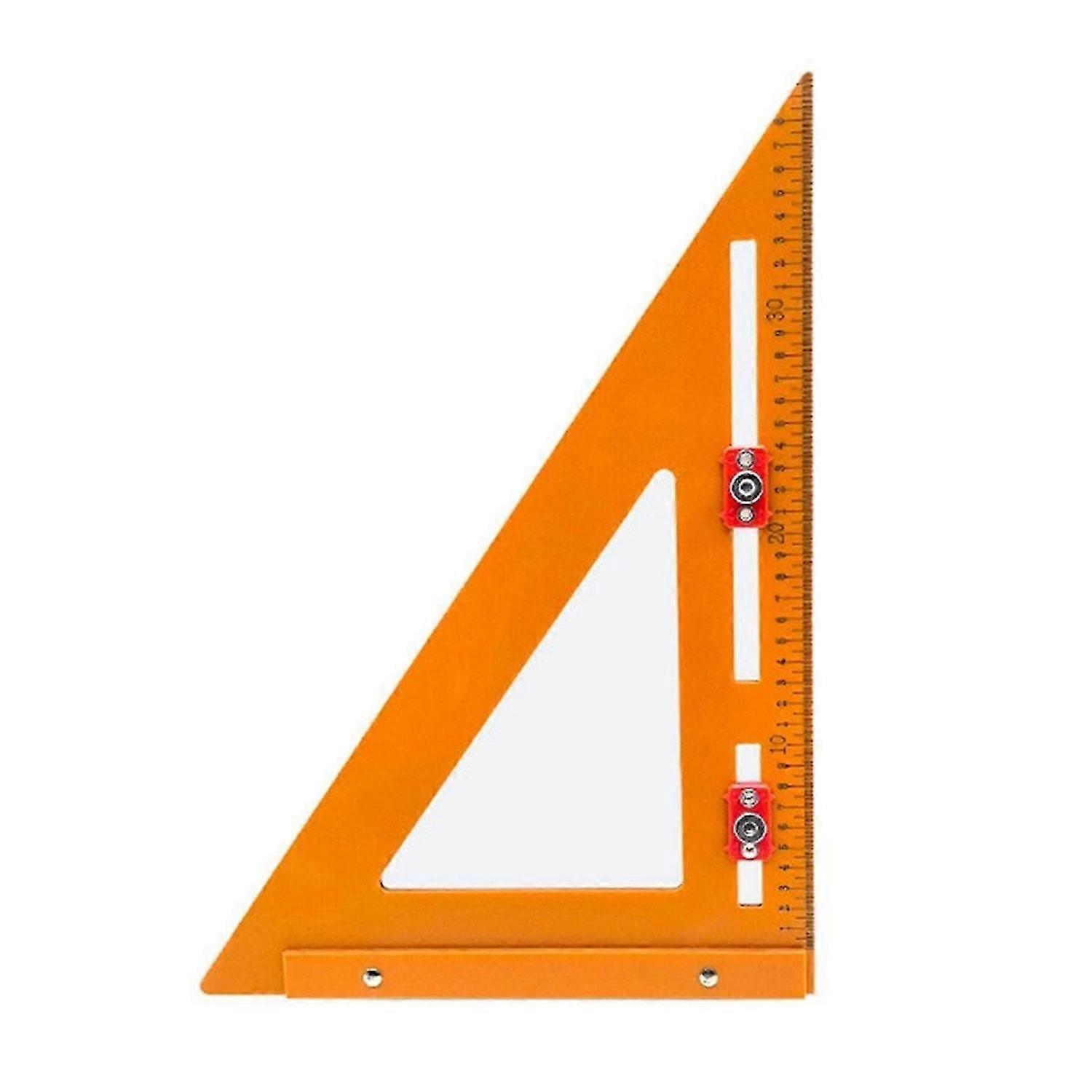 2In1 Rafter Square,Positioning Triangle Ruler Rafter Square Tool Adjustable Triangle Ruler Protractor for Woodworking,A
