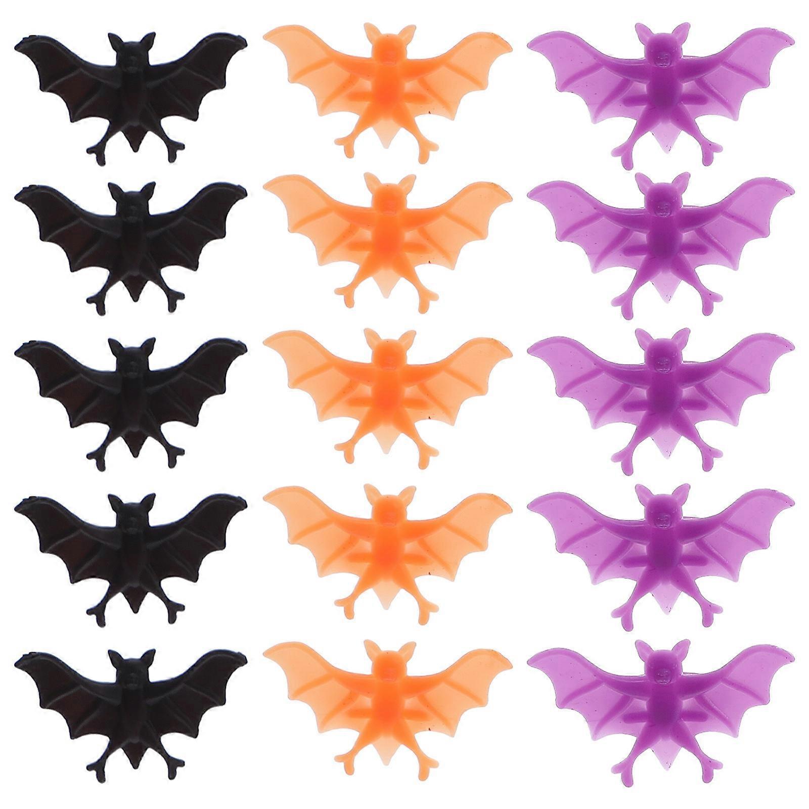 Halloween Bat Ring for Toy Ring 60Pcs Assorted Color Plastic Party Accessory