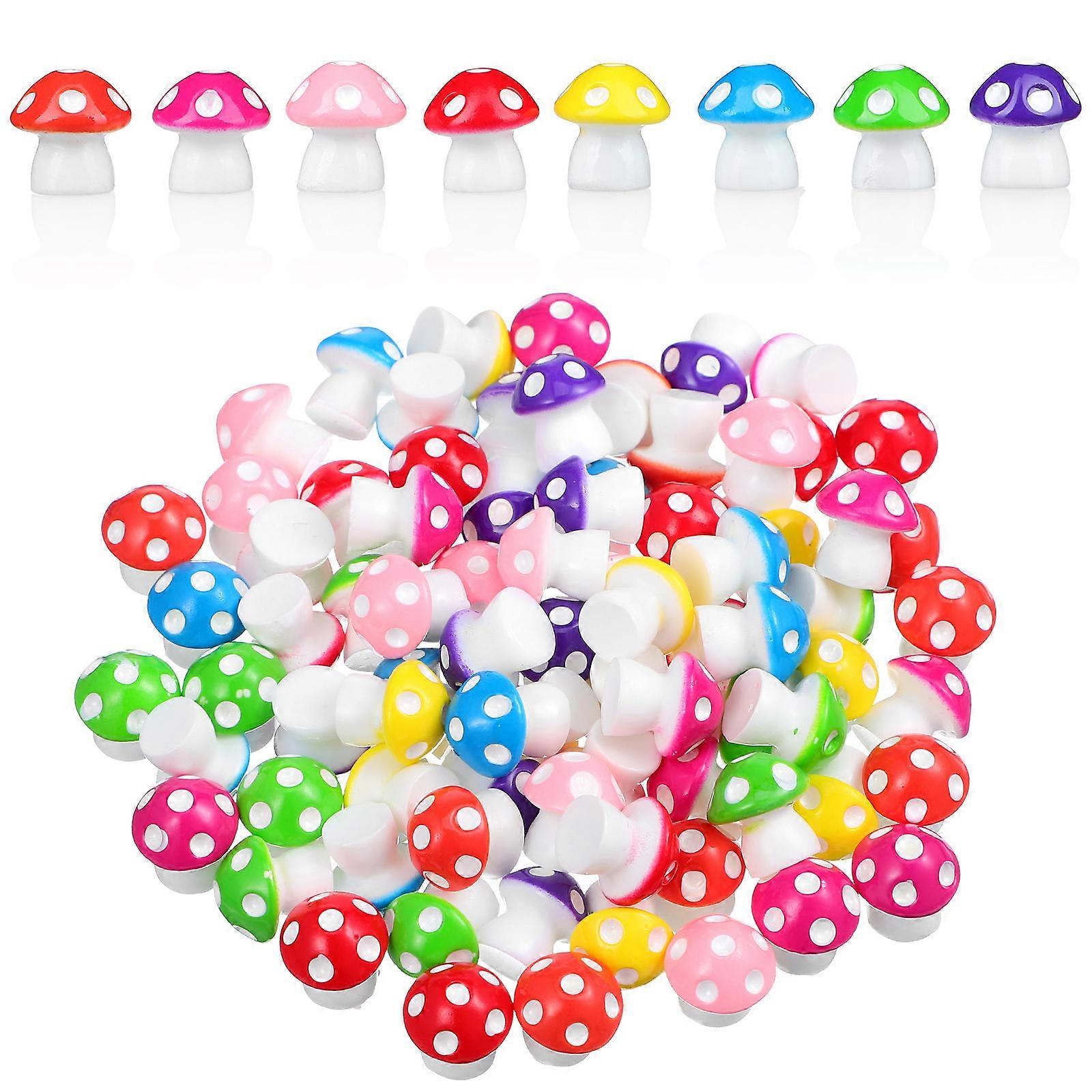 Tiny Mushrooms Mini Resin Figures for Micro Landscape Decoration 240Pcs