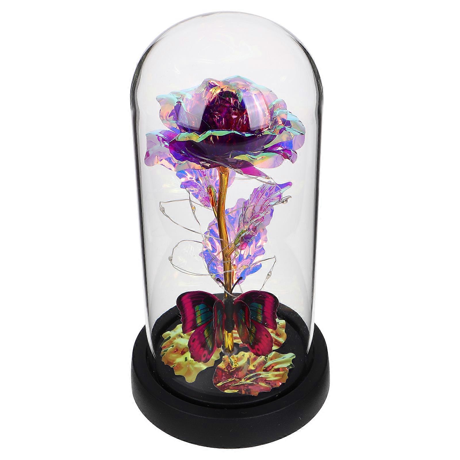 Decorative Preserved Flower in Glass Dome 3Pcs Ornament