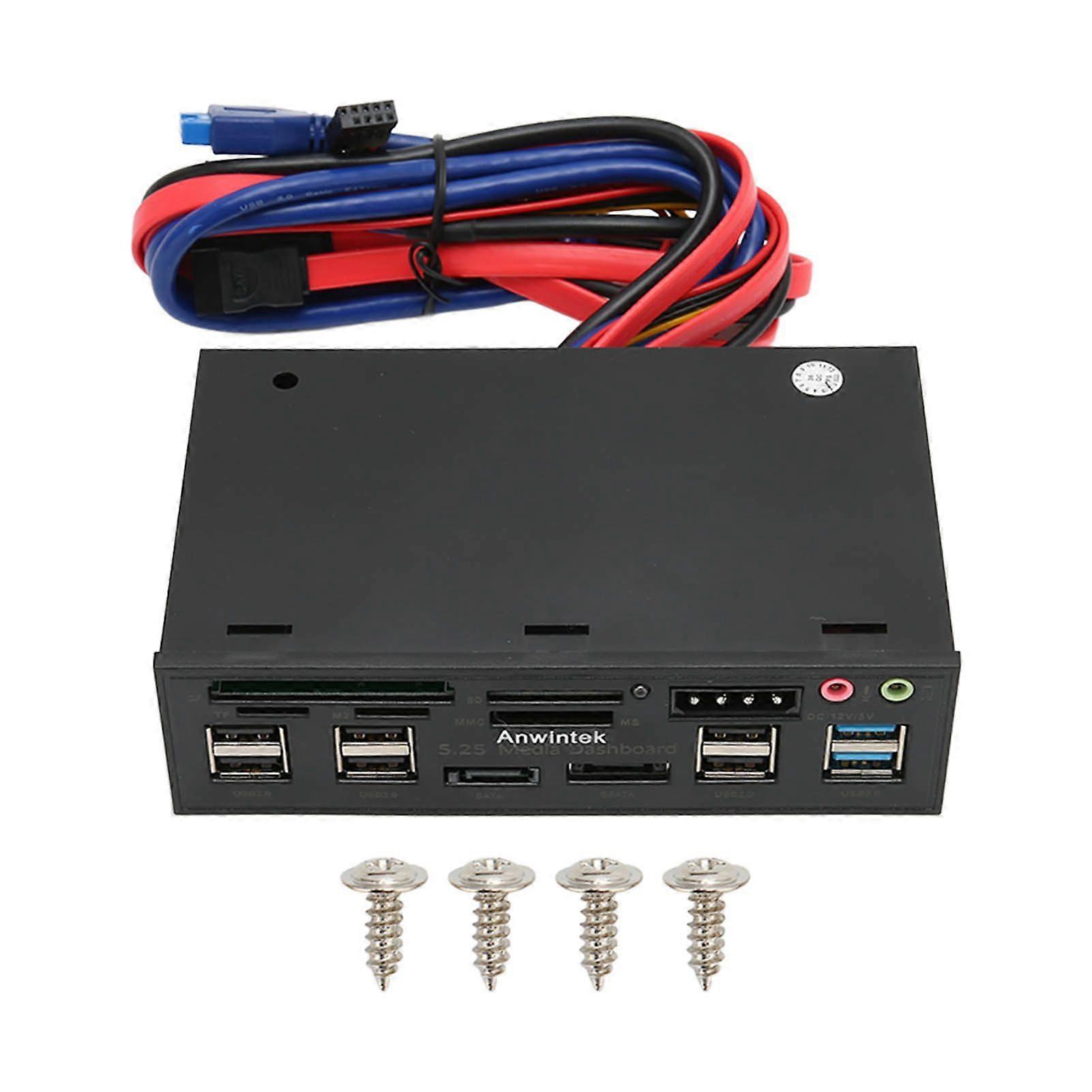 Media Dashboard 5.25in USB3.0 5Gbps Transmission LED Indicator Support M2 TF MMC MS CF Media Front Panel