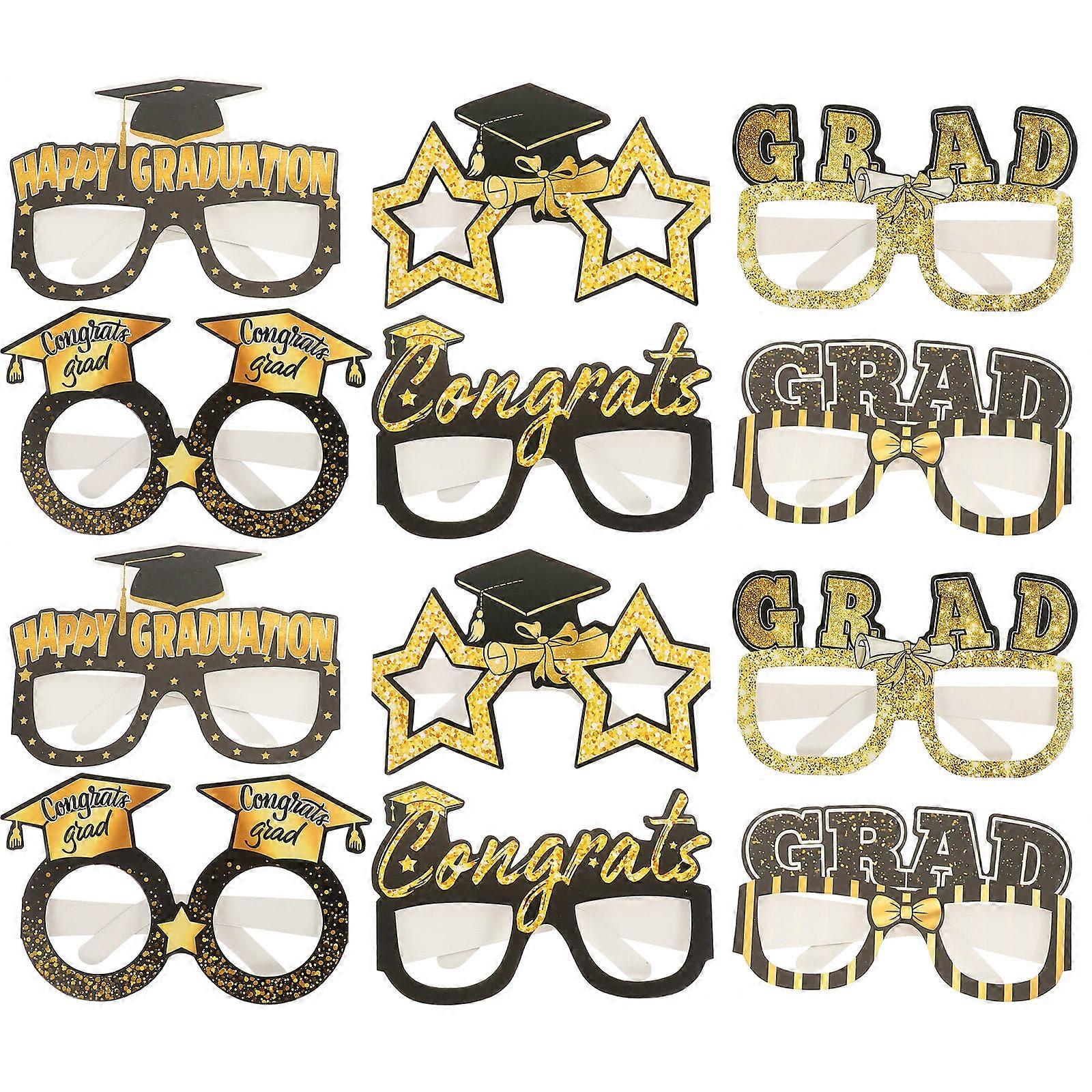 Graduation Glasses Ornamental Paper Glasses for Decor 36Pcs Set