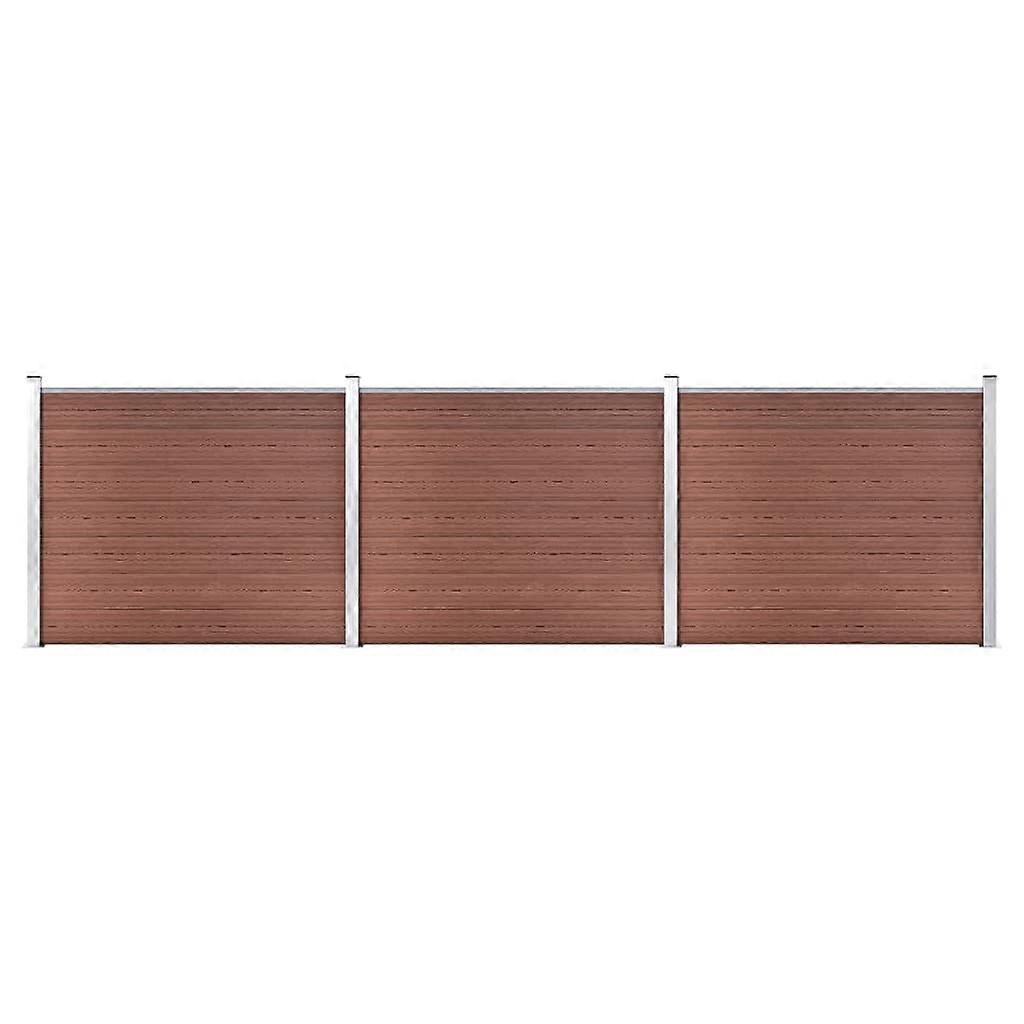 Zaunelement Set WPC 526x146 cm Braun