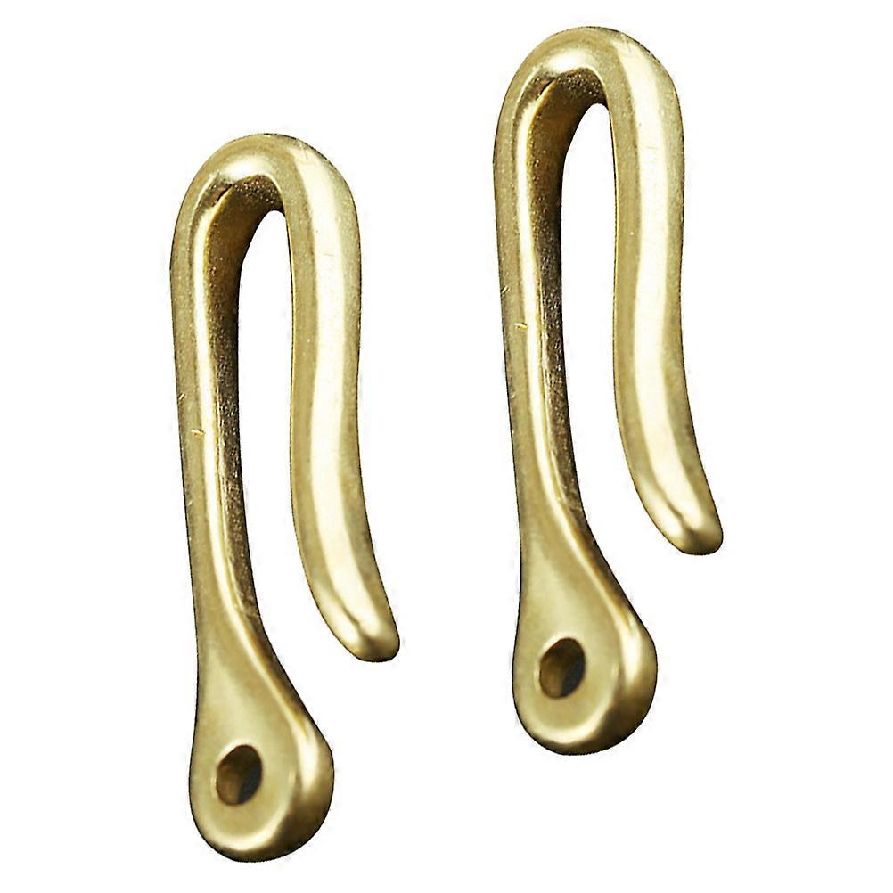Golden Brass Keychains Pendant for Decor 2Pcs DIY Craft Keychain Decors