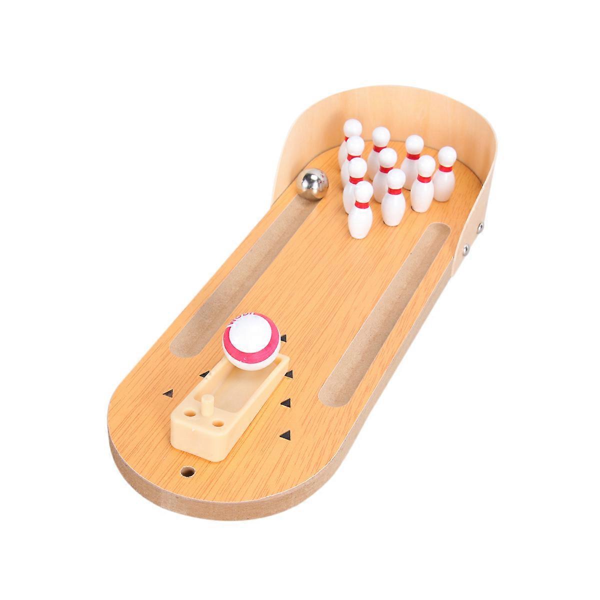 Wooden Mini Desktop Bowling Game Toy Set for Tabletop Bowling Toy Kit