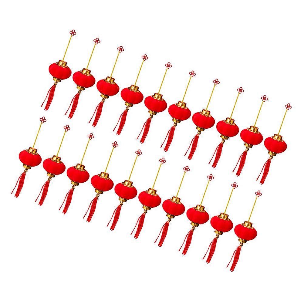 New Year Red Lanterns 20Pcs Plastic Hanging Lanterns with Craftsmanship