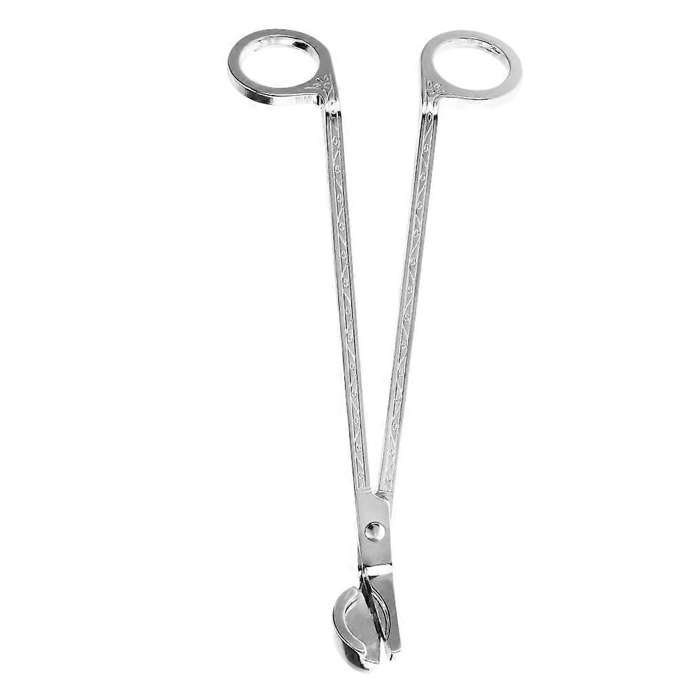 Semi-circular stainless steel candle wick trimmer scissors (silver)