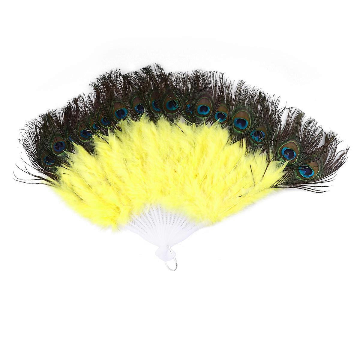 Performance Fan Folding Handheld Fan for Dance 1Pcs Yellow
