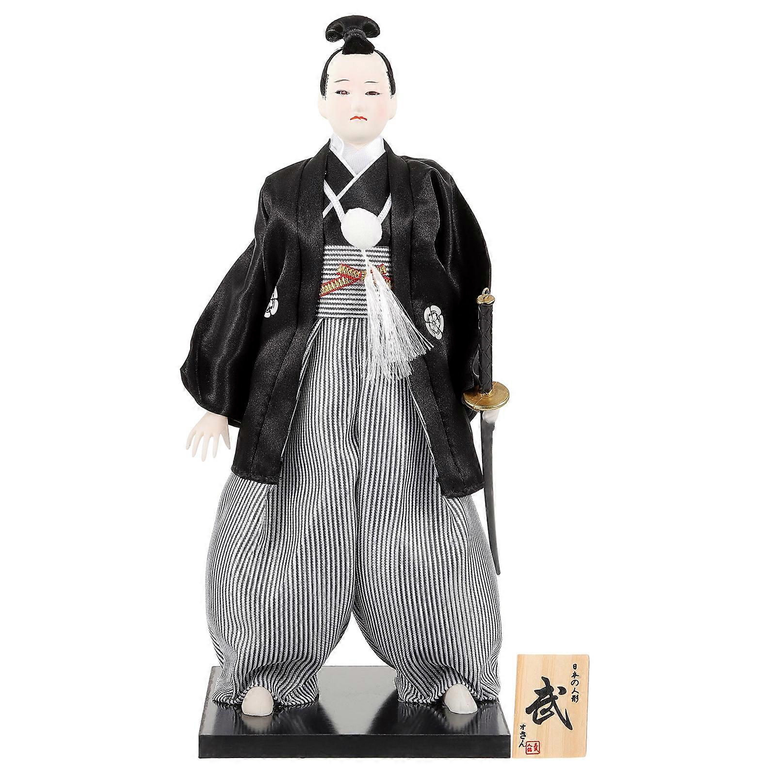 3Pcs Japanese Cloth Samurai Doll Ornament for Home and Office Decoration
