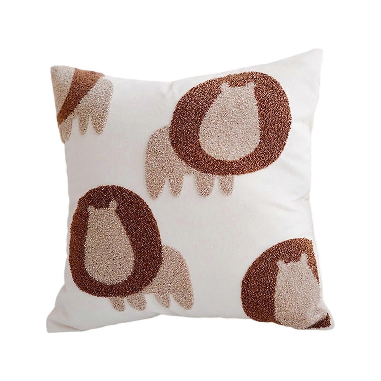 Playful Horse Pattern Decorative Pillow Case Soft Canvas Cushion Cover For Sofa And Bedroom Square Brown Elephant