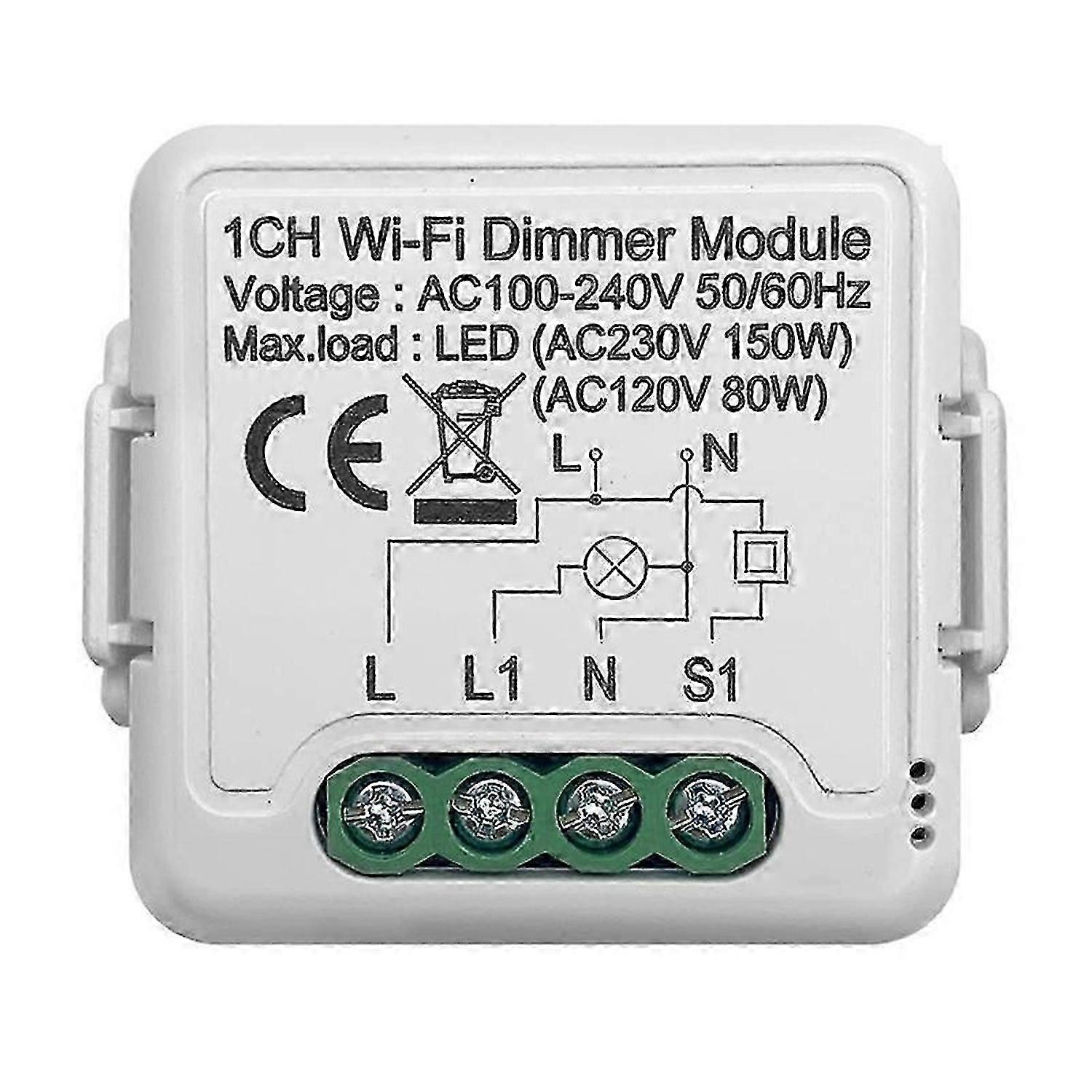 Tuya Wifi Smart Dimmer Switch Module 10A Support 2 Way Control Compatible for Google Home Alexa Smar