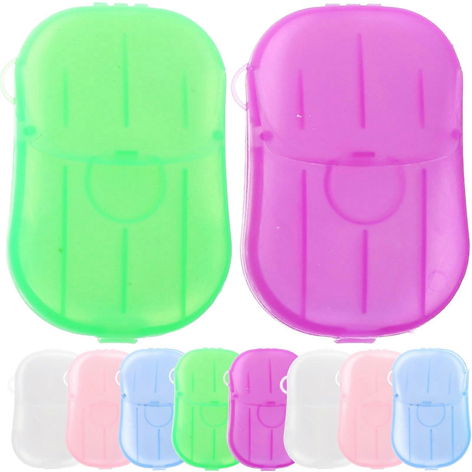 Portable Soap Sheets for Travel Ten Boxes Effective Cleansing Outdoors Assorted Color Hand Washing 200 Sheets