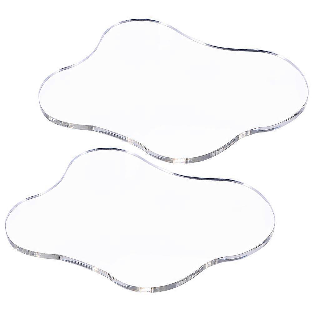 Acrylic Coasters 6 Pcs Irregular Shape Daily Use 16.5x13x0.6cm Transparent Protect Table