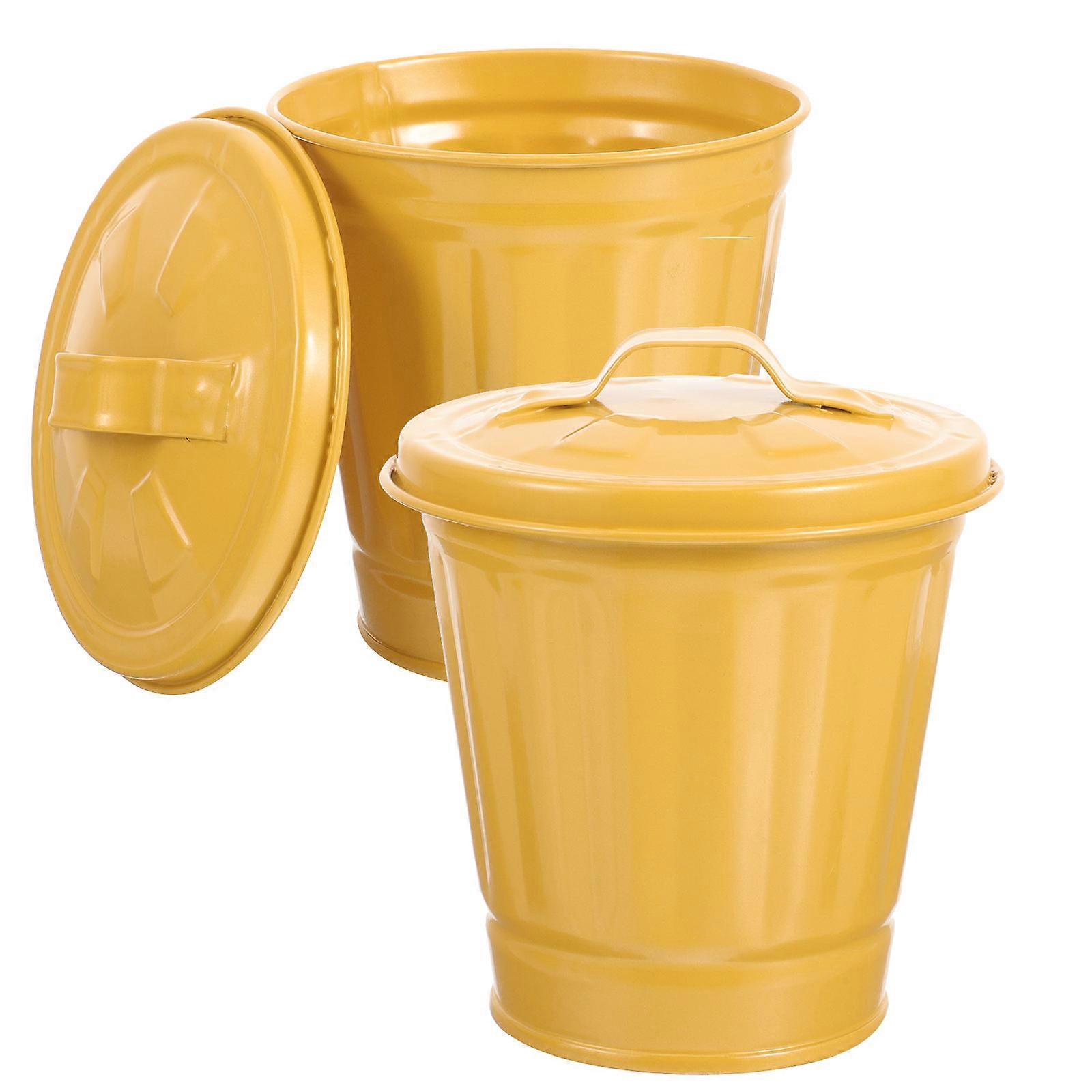 Galvanized Trash Bucket Desktop Trash Bucket for Storage Use 10Pcs