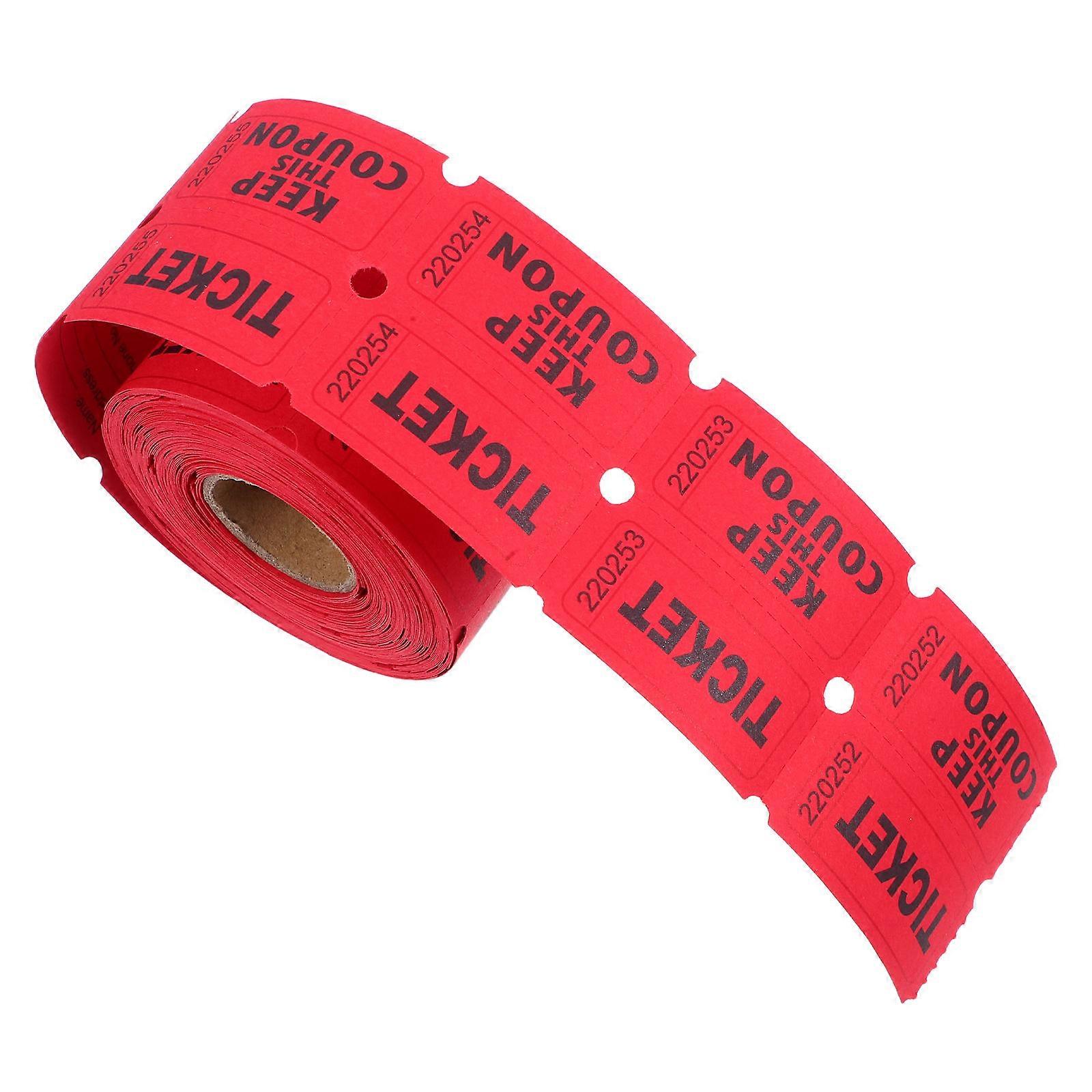 Red Paper Raffle Tickets Roll for Party Use with 500Pcs Event Entry