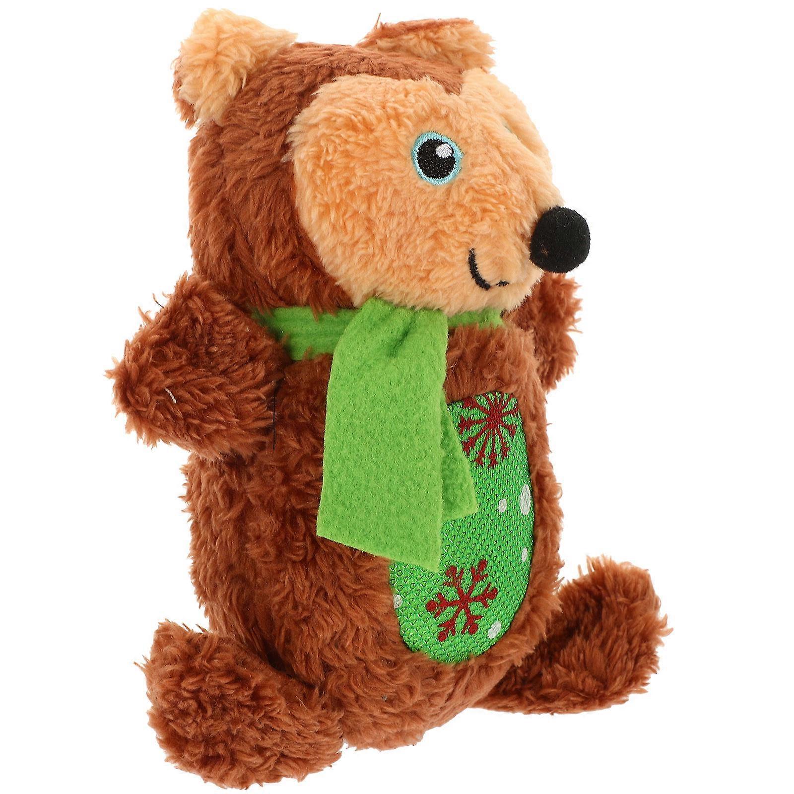 Plush Squeaky Dog Toy for Teething 2Pcs Interactive Bear Shaped Toys