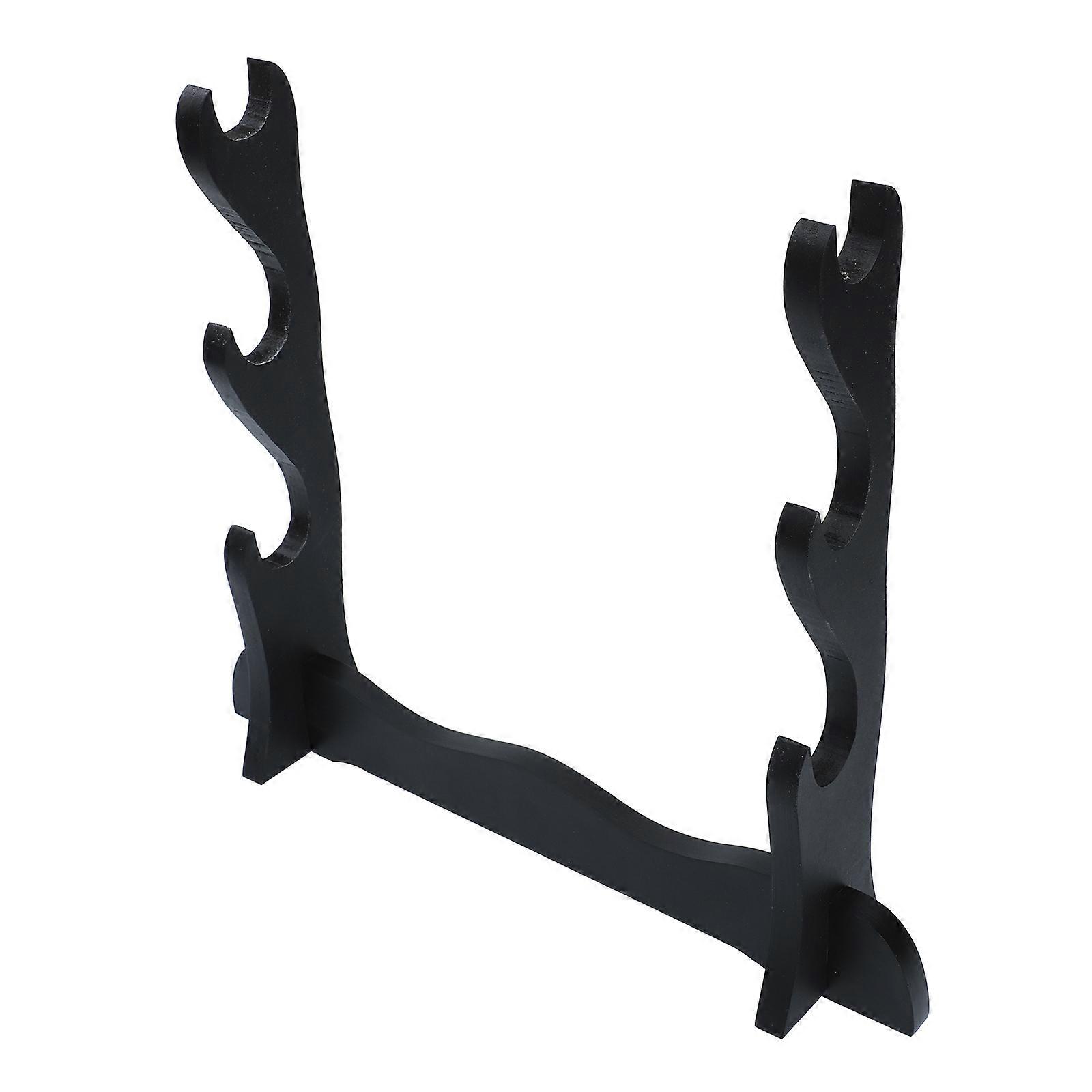 Wooden Holder Storage Rack for Display Use with Black Finish