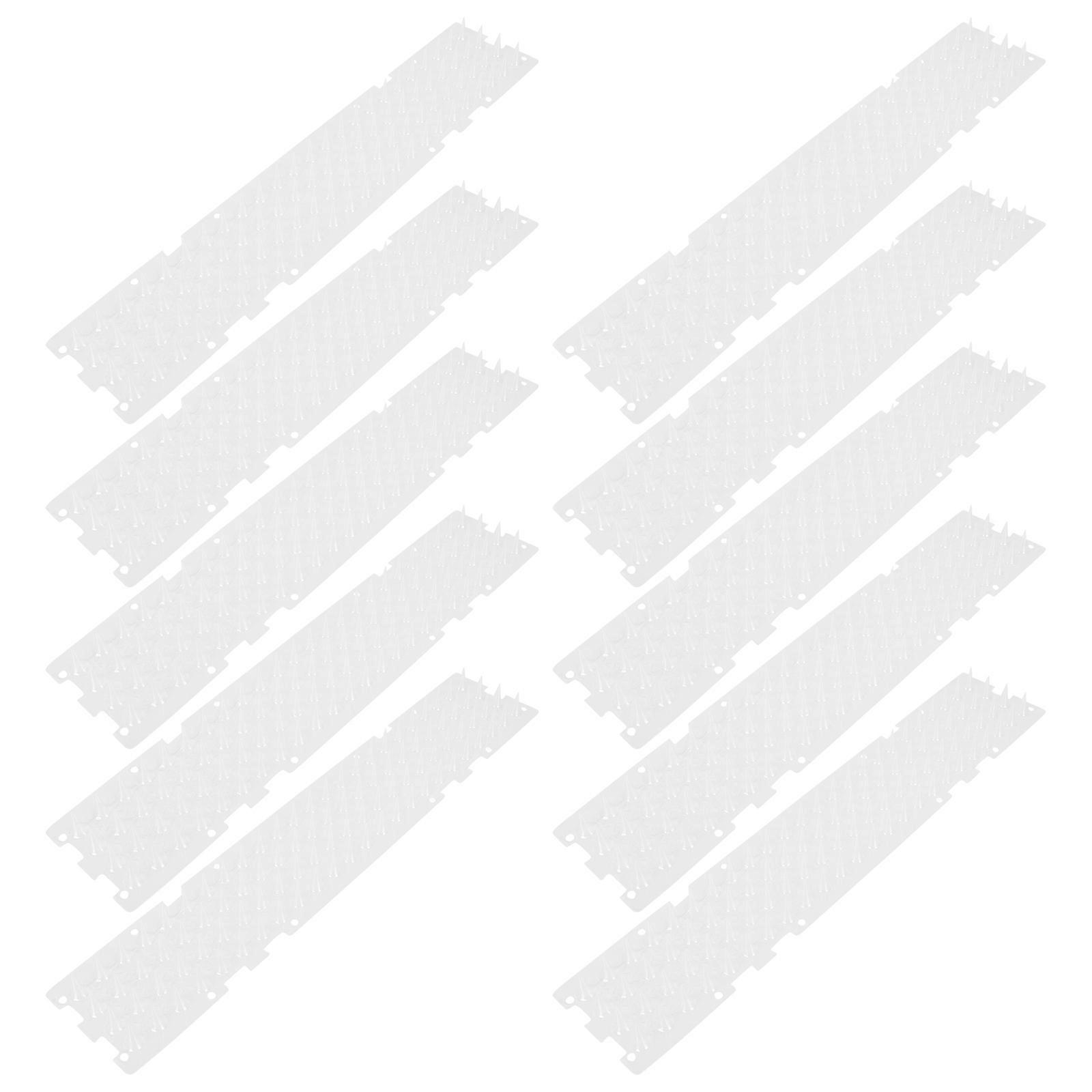 Pet Owners Cat Deterrent Spike Mats Spike Design Transparent 42.4x8.2cm Around Trees Use 10Pcs