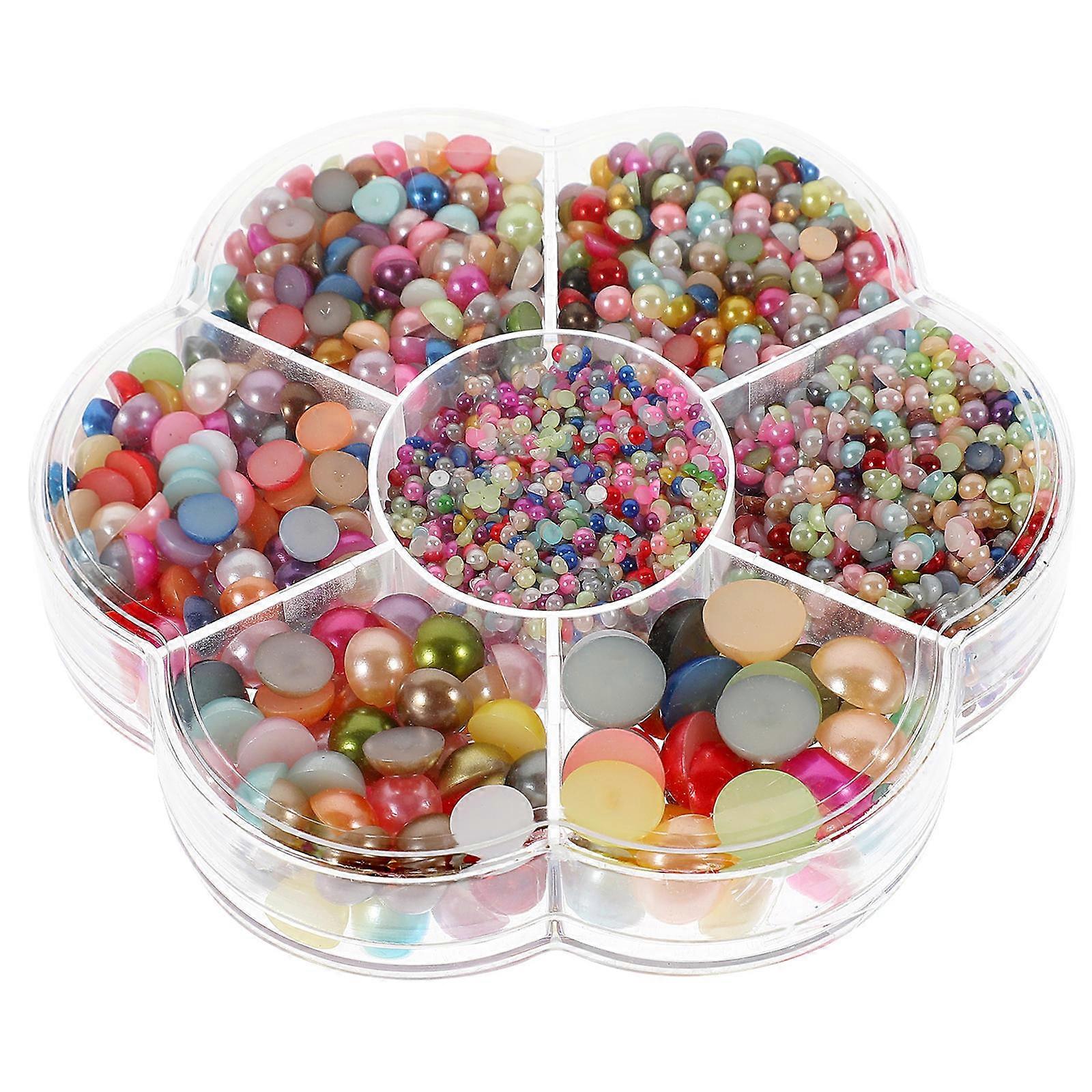 Half Pearls for Crafts Flatback Pearls Used for Nail Art 4 Boxes