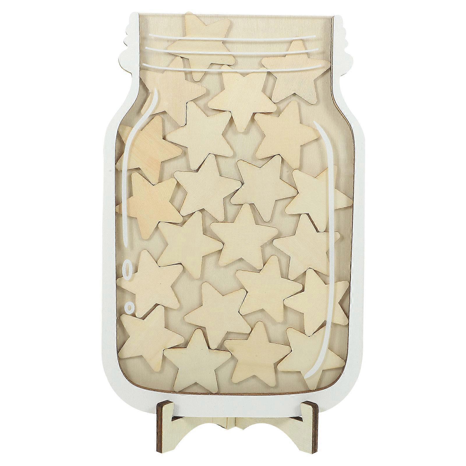 Wooden Star Jar Reward System Training Rewards Jar for Classroom 3Sets