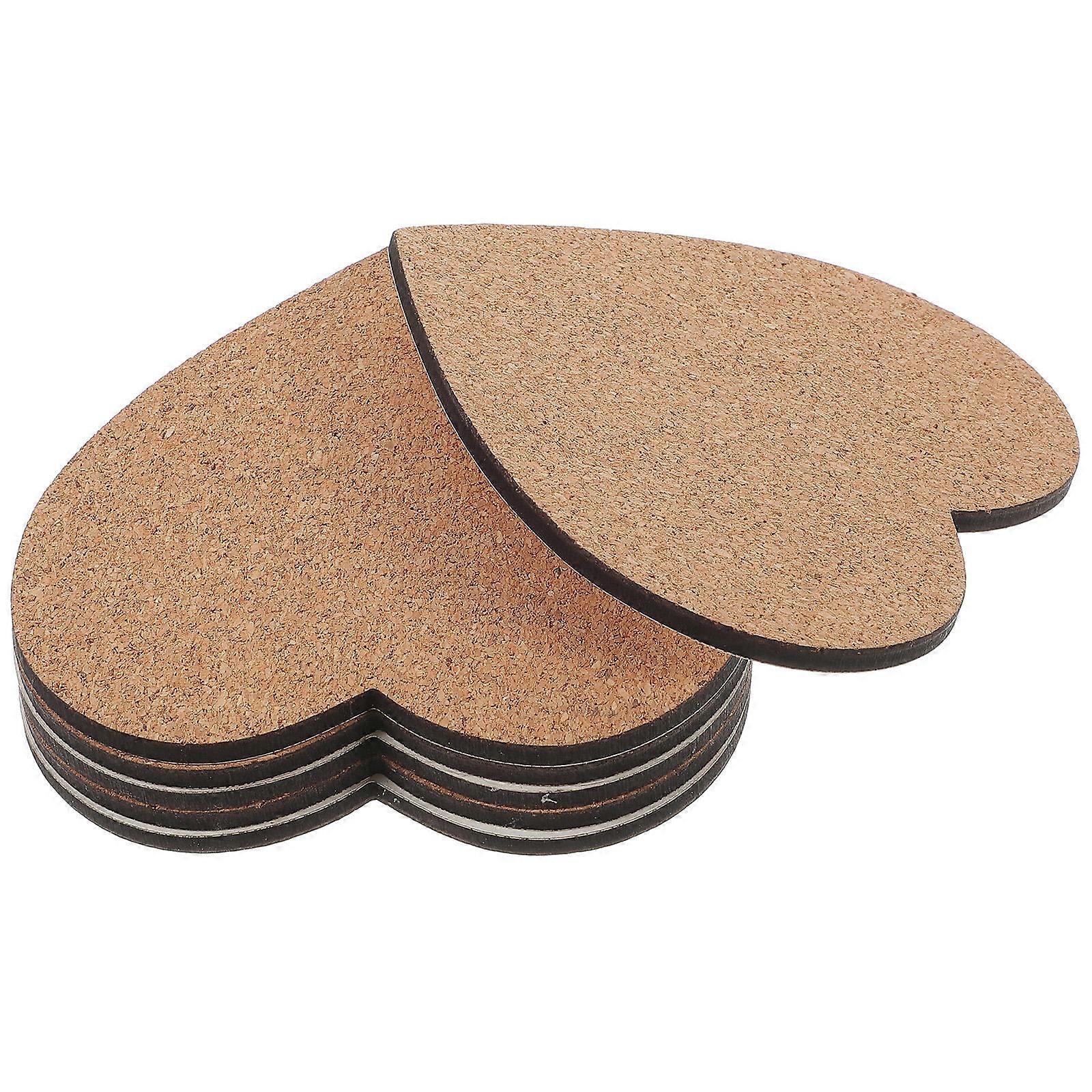Khaki Heart Cork Coaster Set for Protecting Table 24Pcs Cup Mats