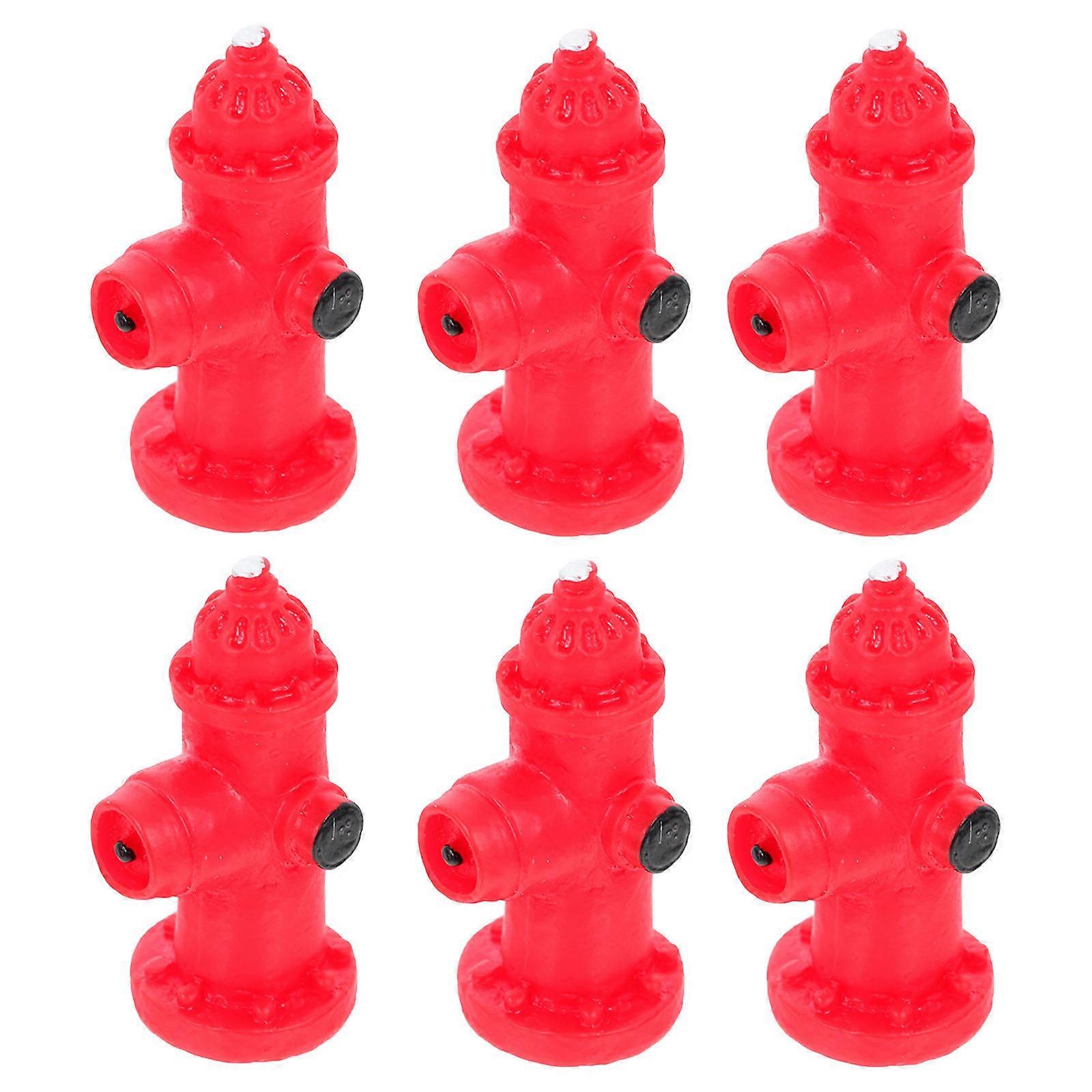 12 Pcs Fire Hydrant Shape Model Perfect For Room Decoration And Landscape Design Realistic Decor For Gardening And Desktop Use Red Resin