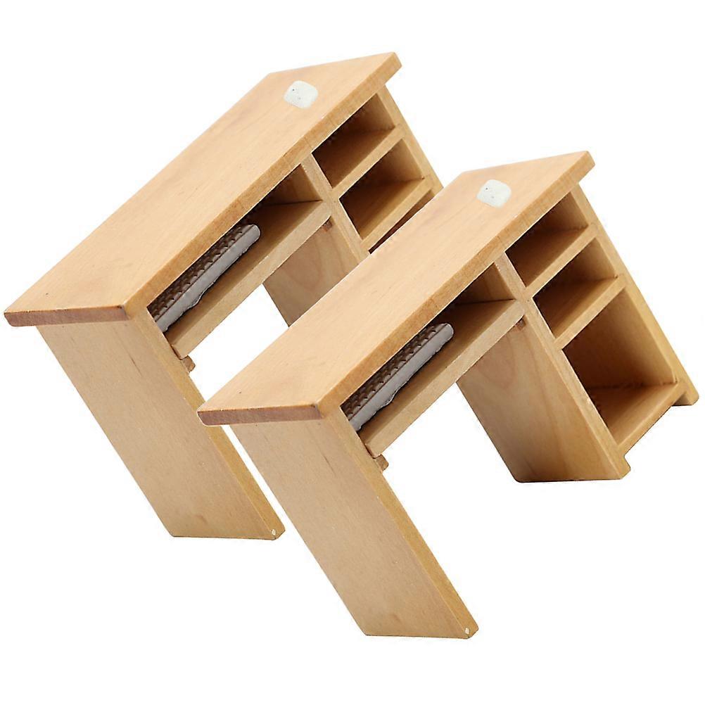 Miniature Computer Desk Doll House Decoration with 2Sets