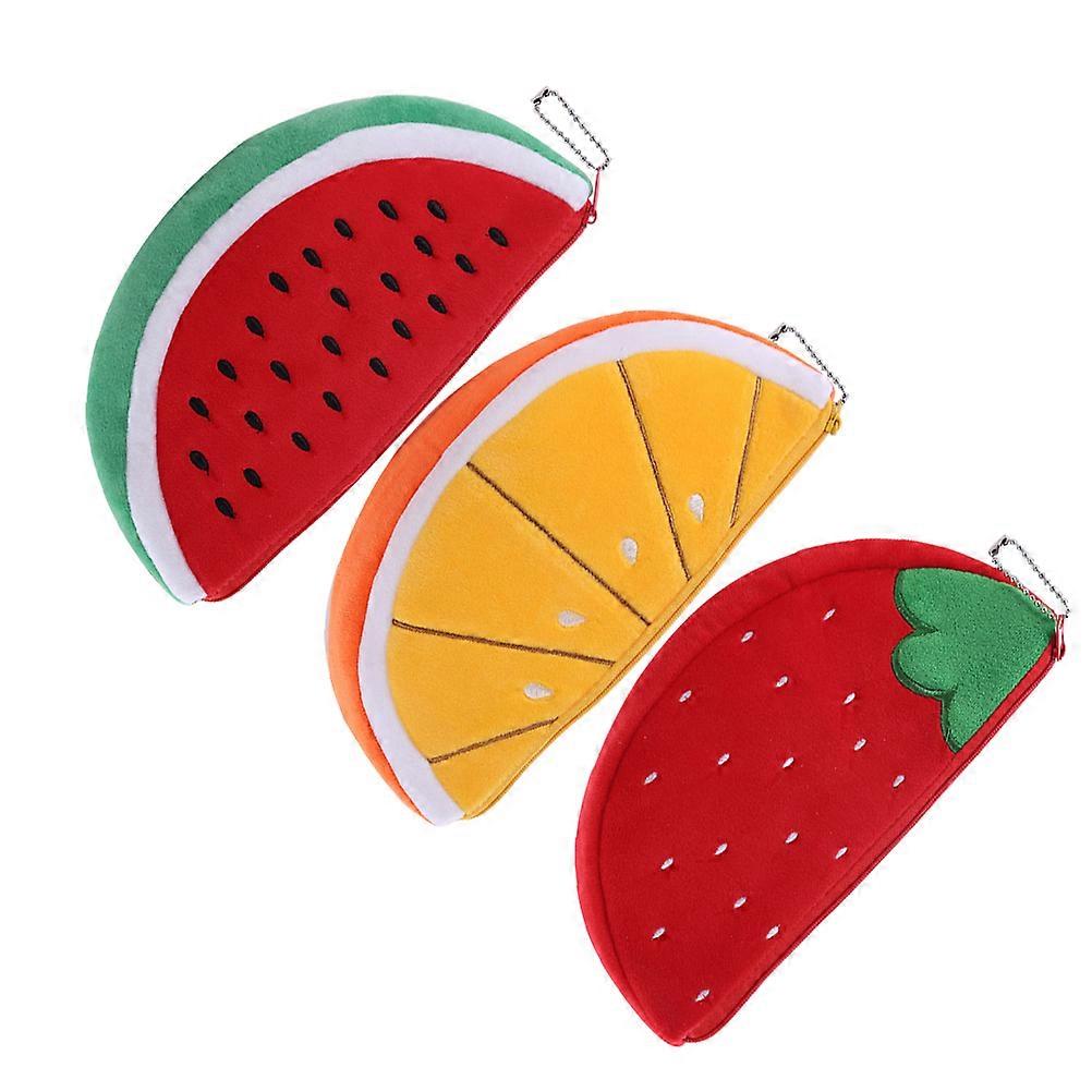 Durable Fruit Coin Pouch Bag For Women In Assorted Color With Compact Design For Daily Use 3Pcs