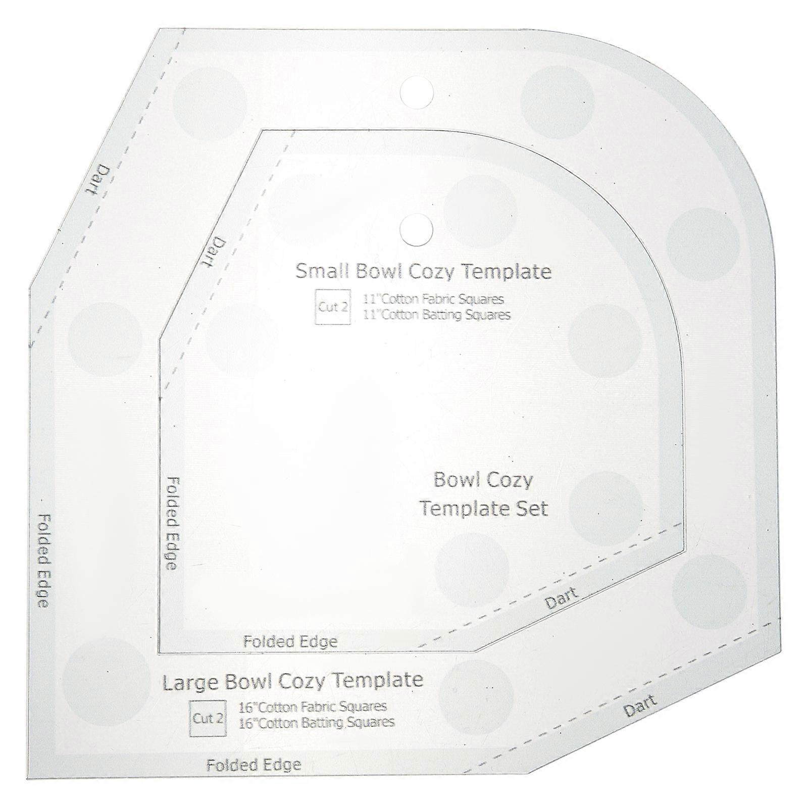 Bowl Cozy Pattern Template Sewing Template Acrylic Bowl Wrap 3Pcs