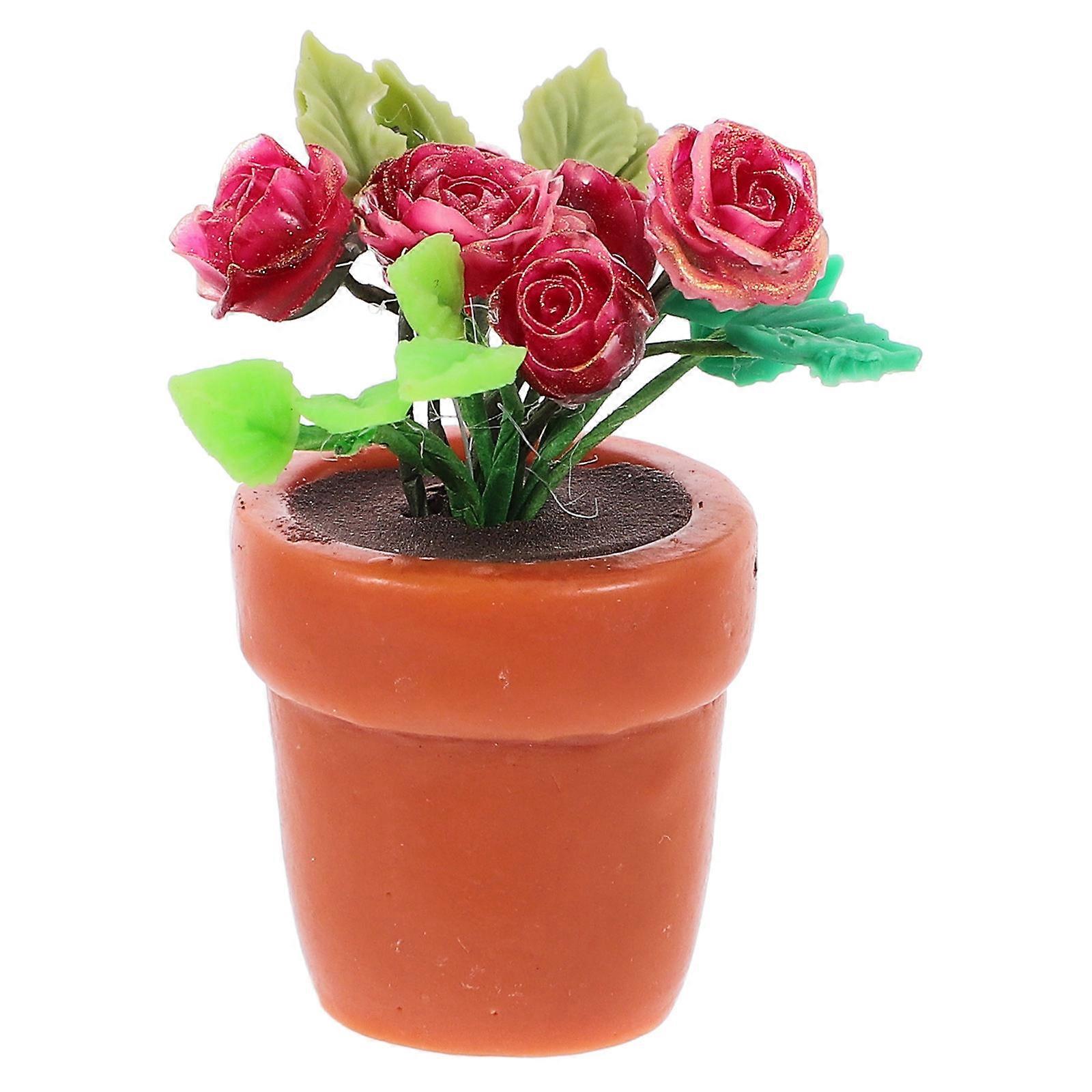 Mini House Ornament Model for Decoration 2Pcs