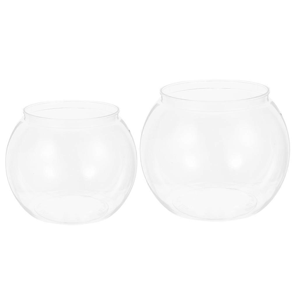 Transparent Plastic Fish Bowl Desktop Aquarium for Storage Use 6Pcs