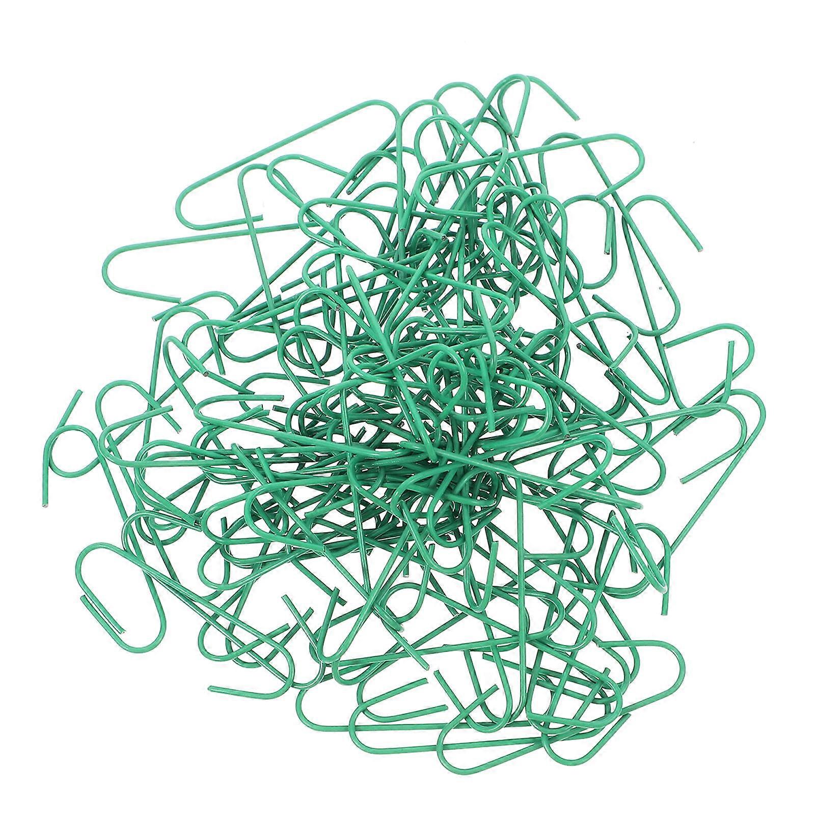 C Shaped Christmas Ornament Hooks for Hanging 100Pcs Green Iron Hooks