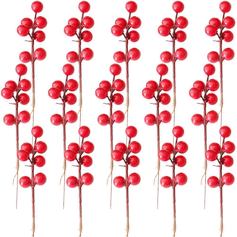 Christmas Tree Artificial Berry Stem Picks for Decor 40Pcs Red Foam Branches